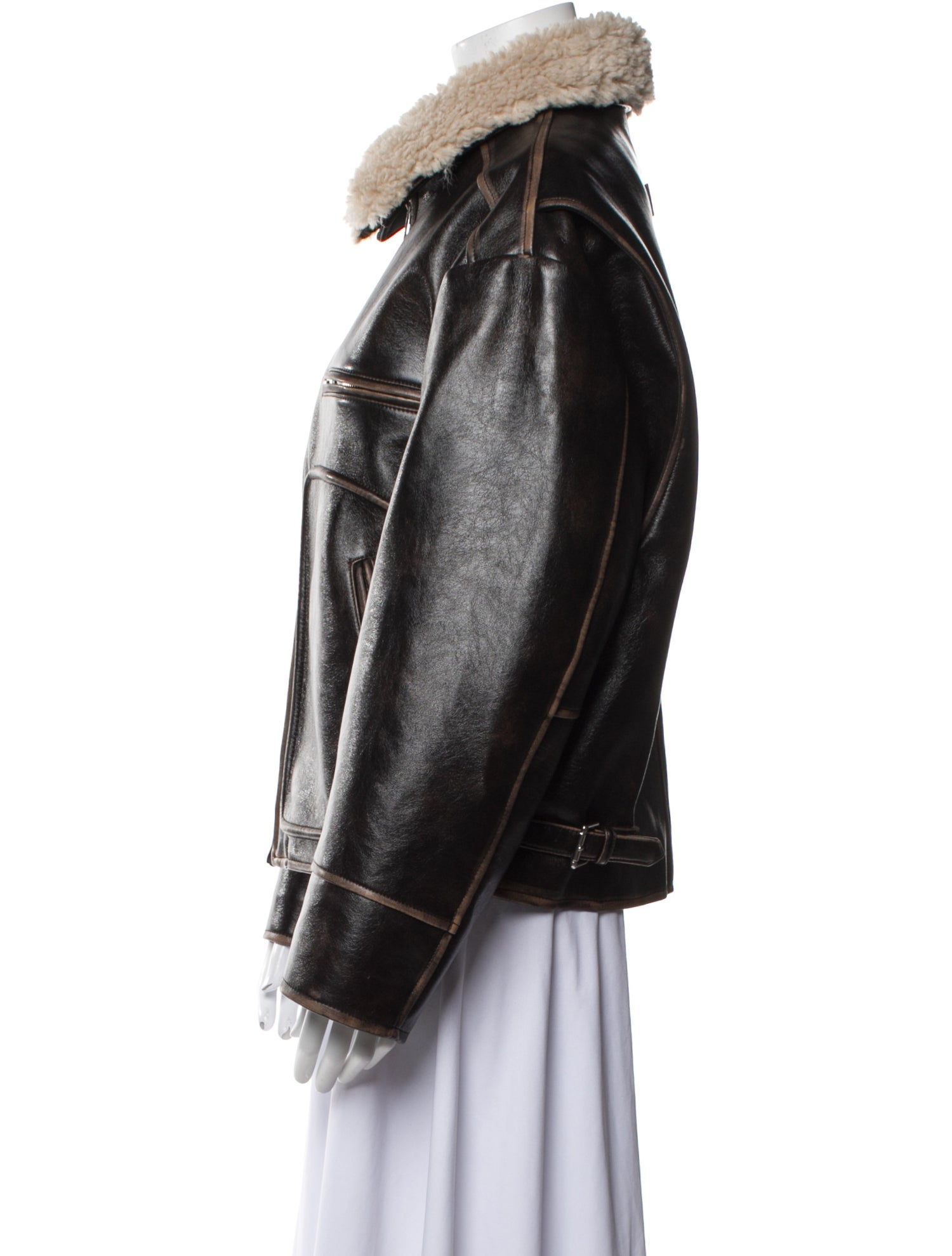 Charlotte Simone Leather Faux Fur Jacket