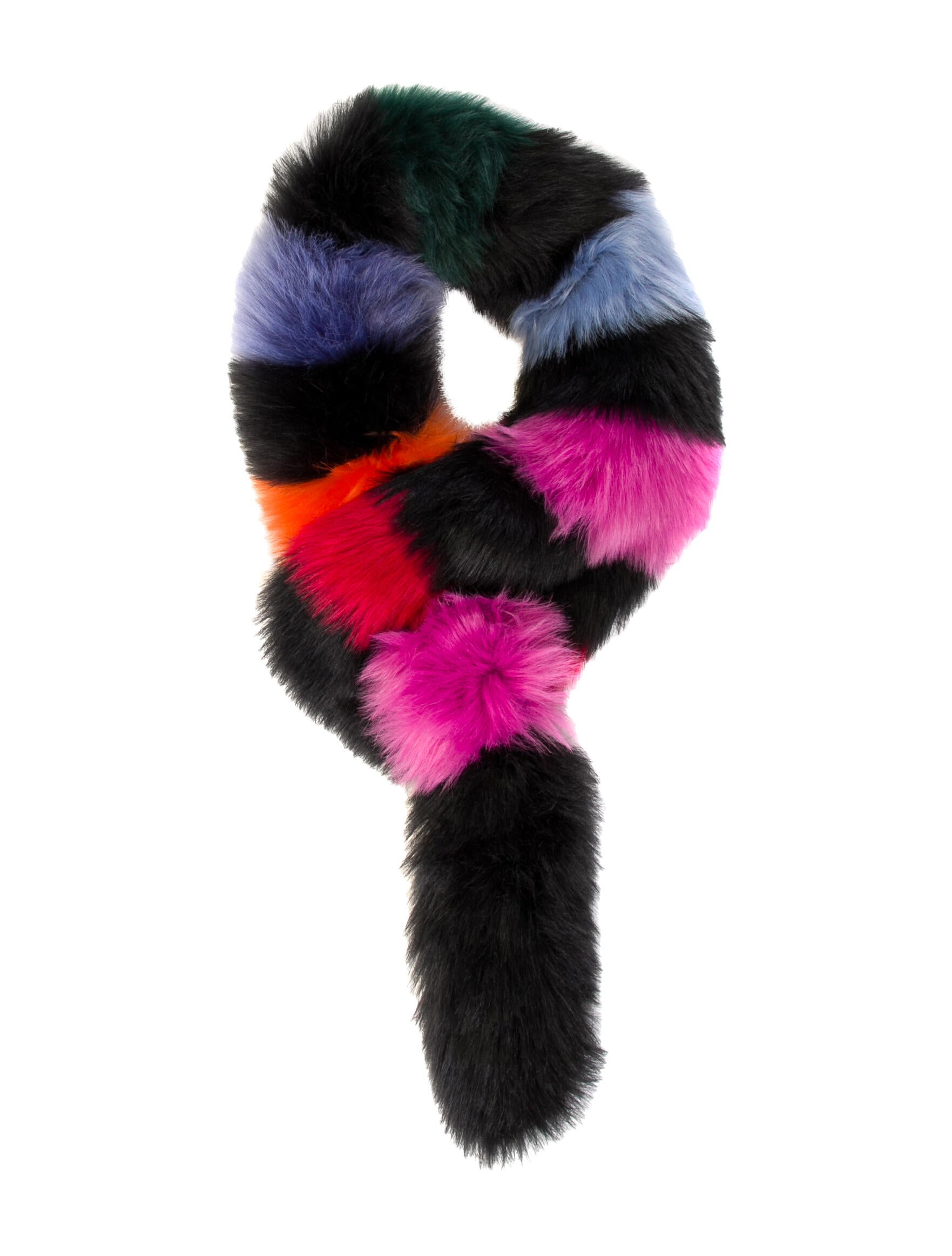 Charlotte Simone Faux Fur Striped Scarf