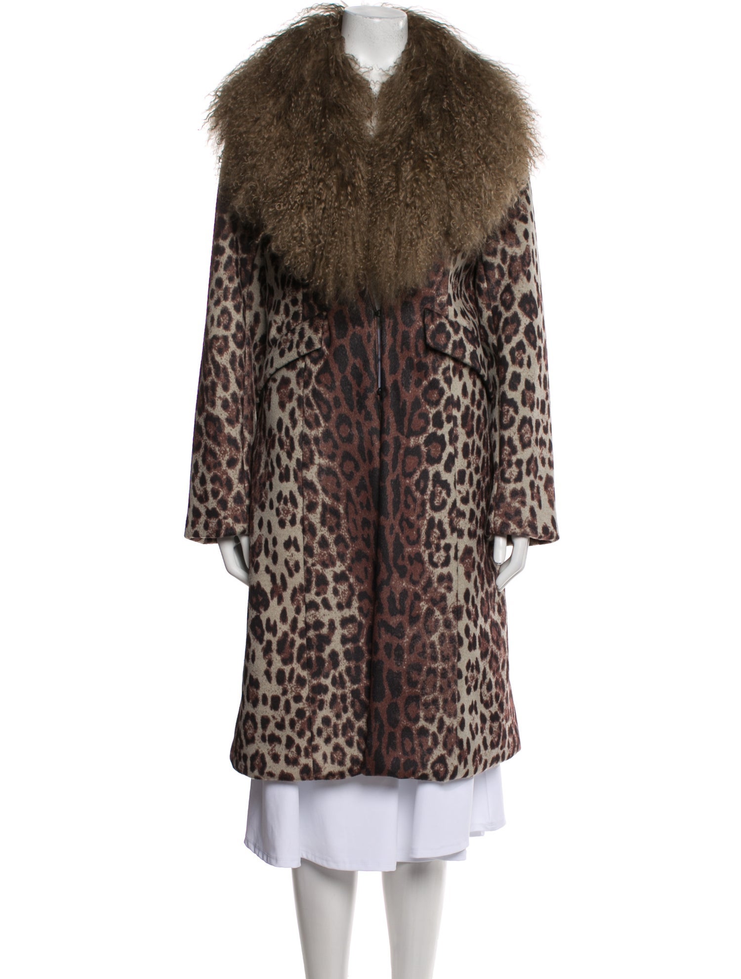 Charlotte Simone Animal Print Faux Fur Coat w/ Tags