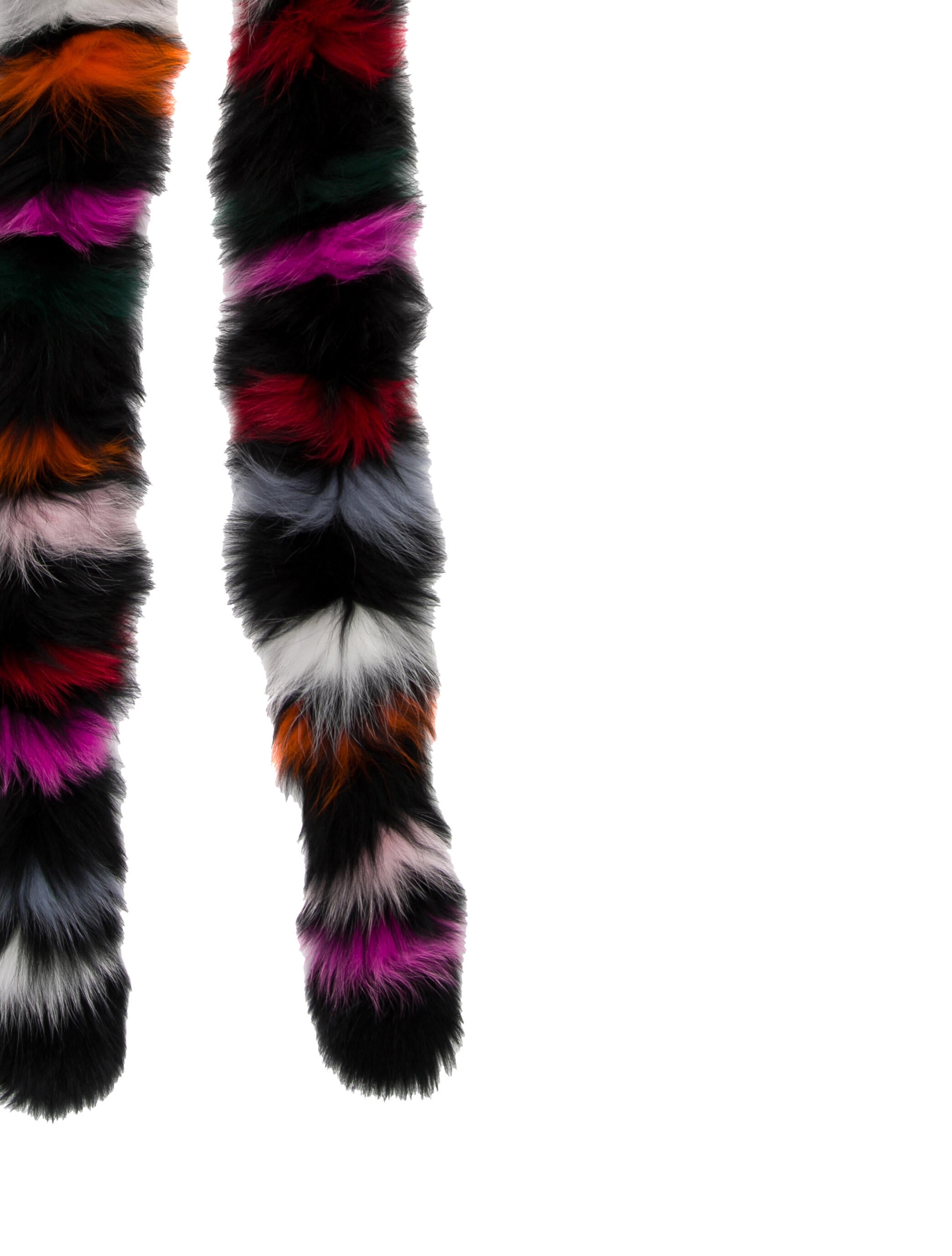 Charlotte Simone Fur Striped Scarf