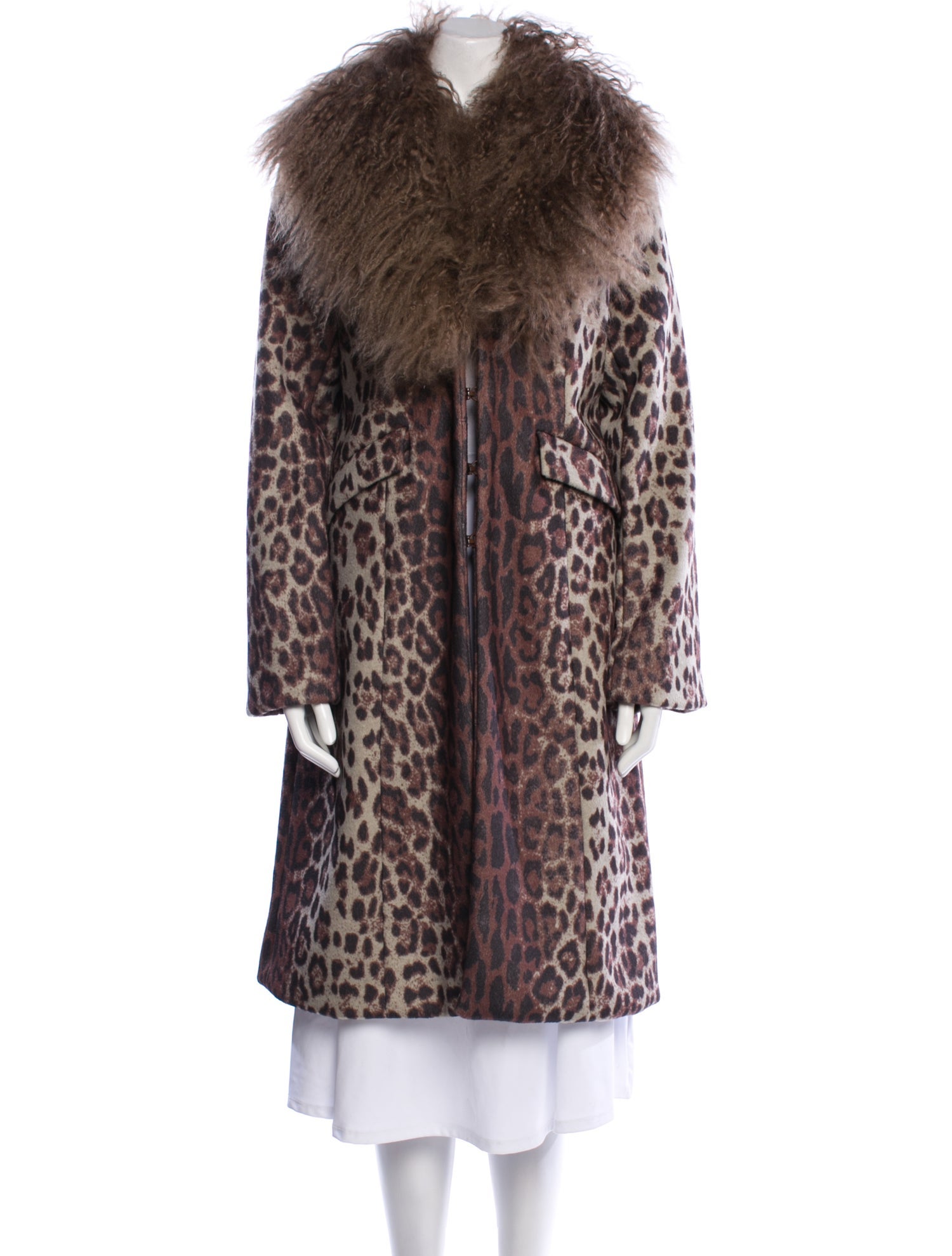 Charlotte Simone Animal Print Faux Fur Coat w/ Tags