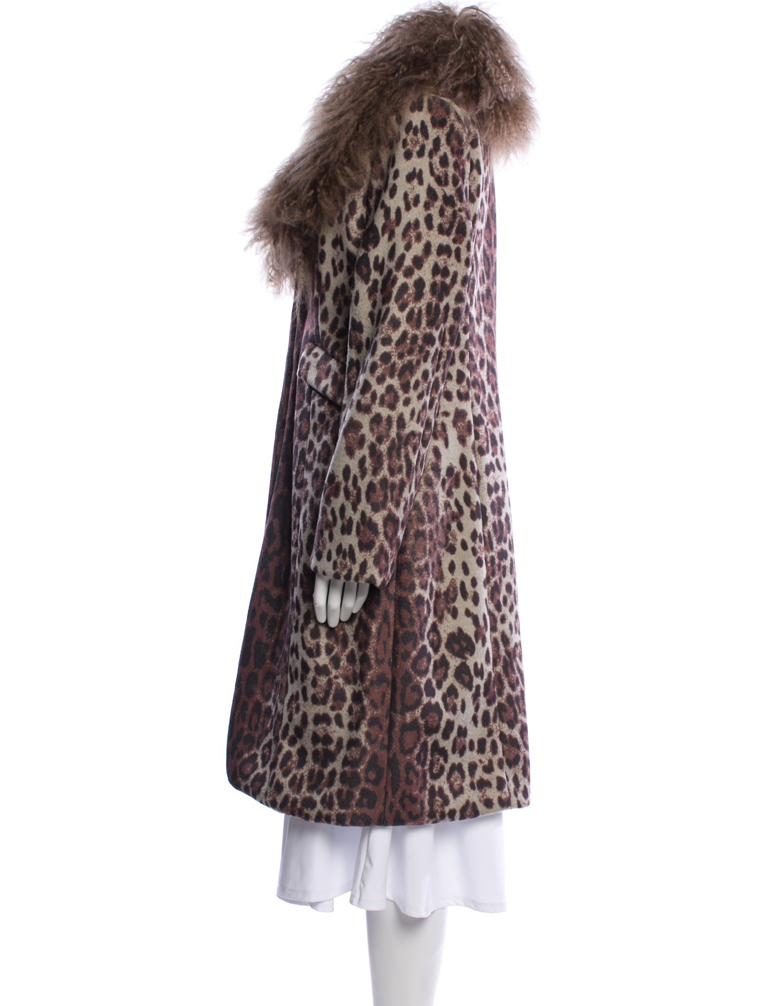 Charlotte Simone Animal Print Faux Fur Coat w/ Tags