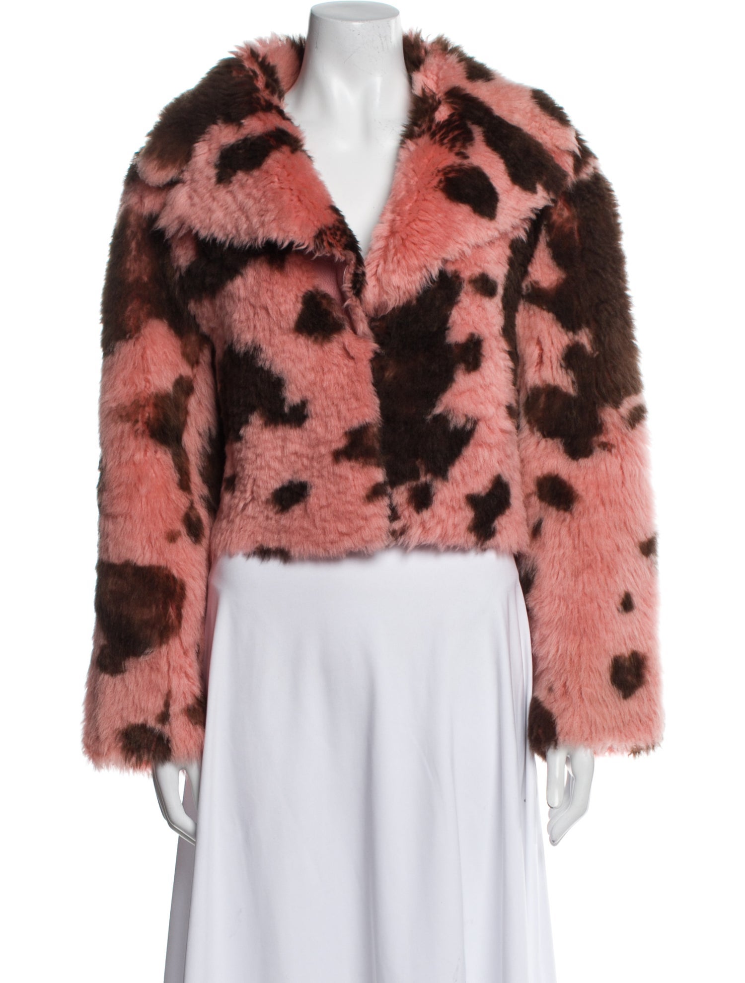 Charlotte Simone Shearling Printed Fur Jacket w/ Tags
