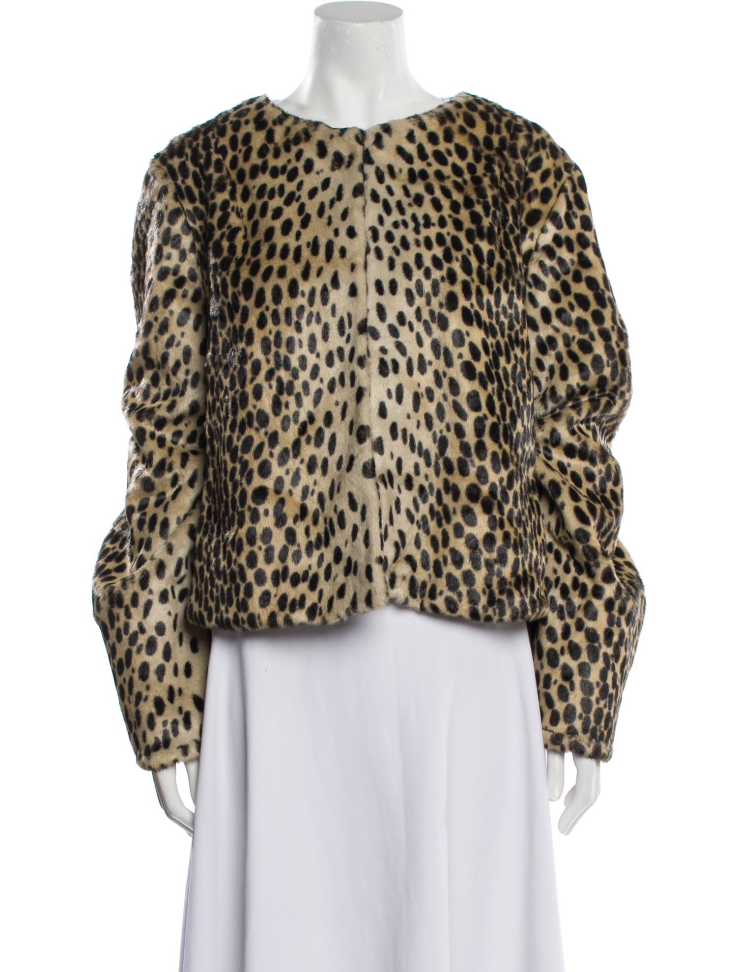 Charlotte Simone Faux Fur Animal Print Faux Fur Jacket