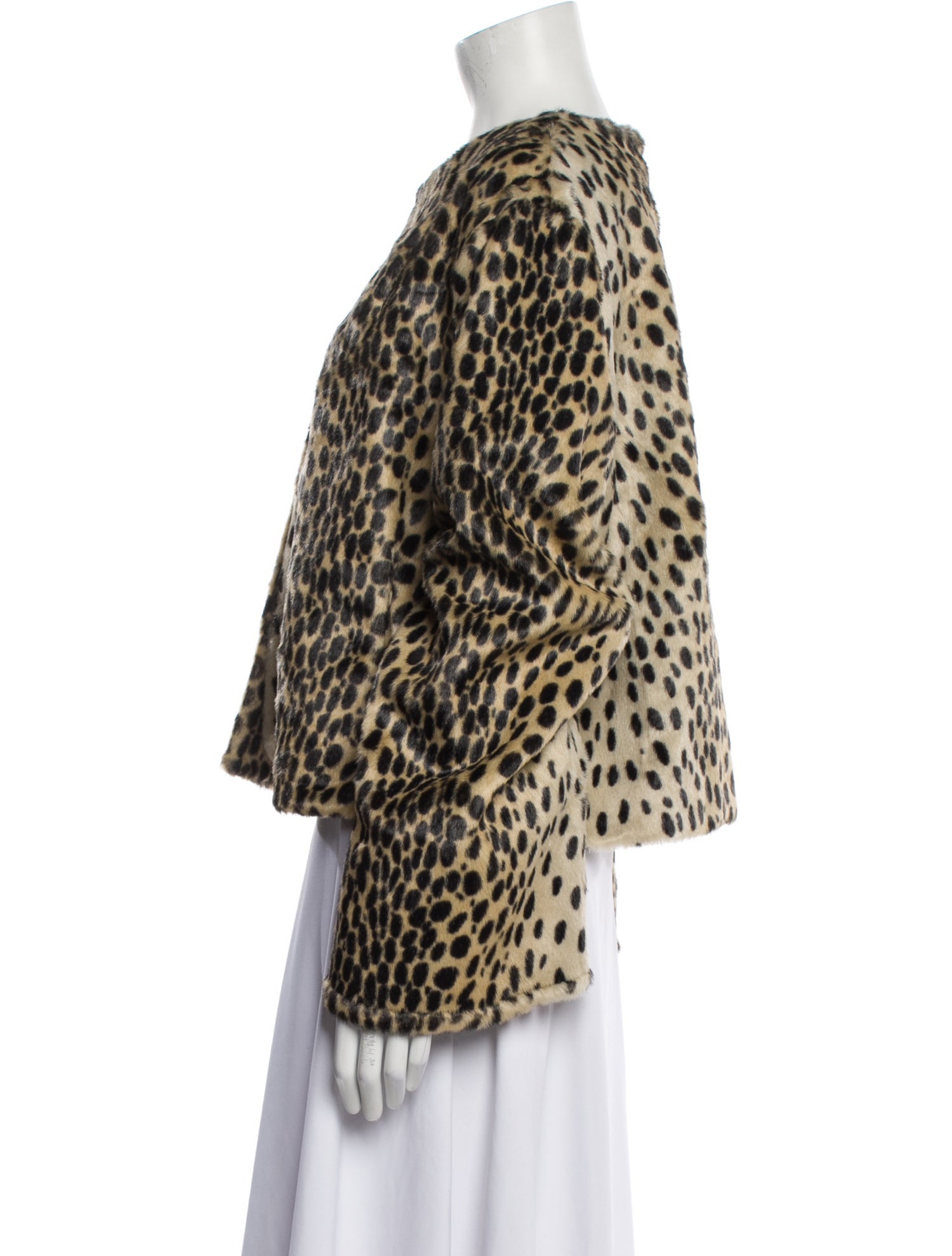 Charlotte Simone Faux Fur Animal Print Faux Fur Jacket