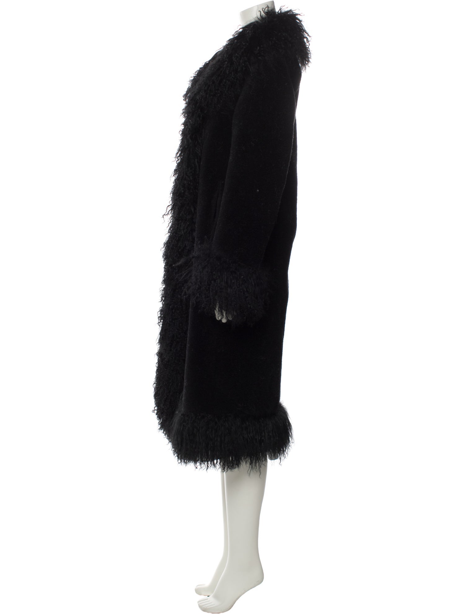 Charlotte Simone Wool Faux Fur Coat