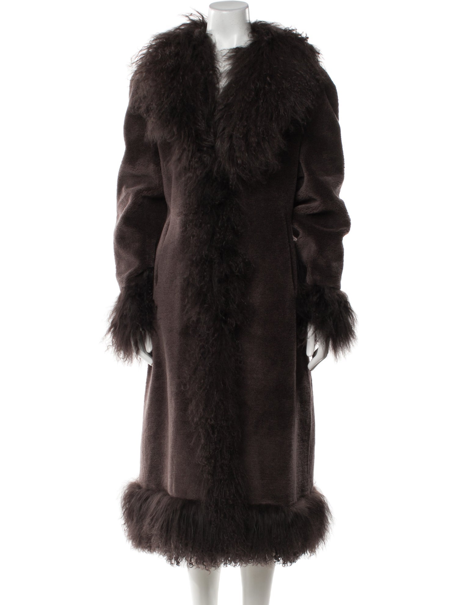Charlotte Simone Wool Faux Fur Coat