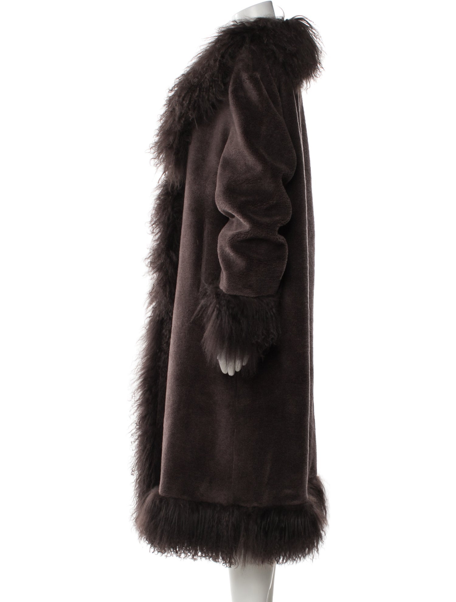Charlotte Simone Wool Faux Fur Coat