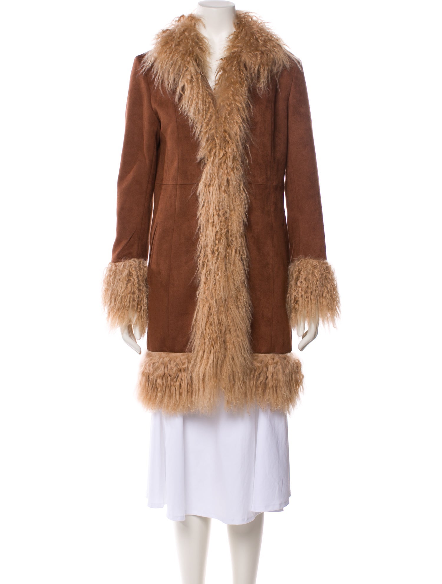 Charlotte Simone Faux Leather Faux Fur Coat