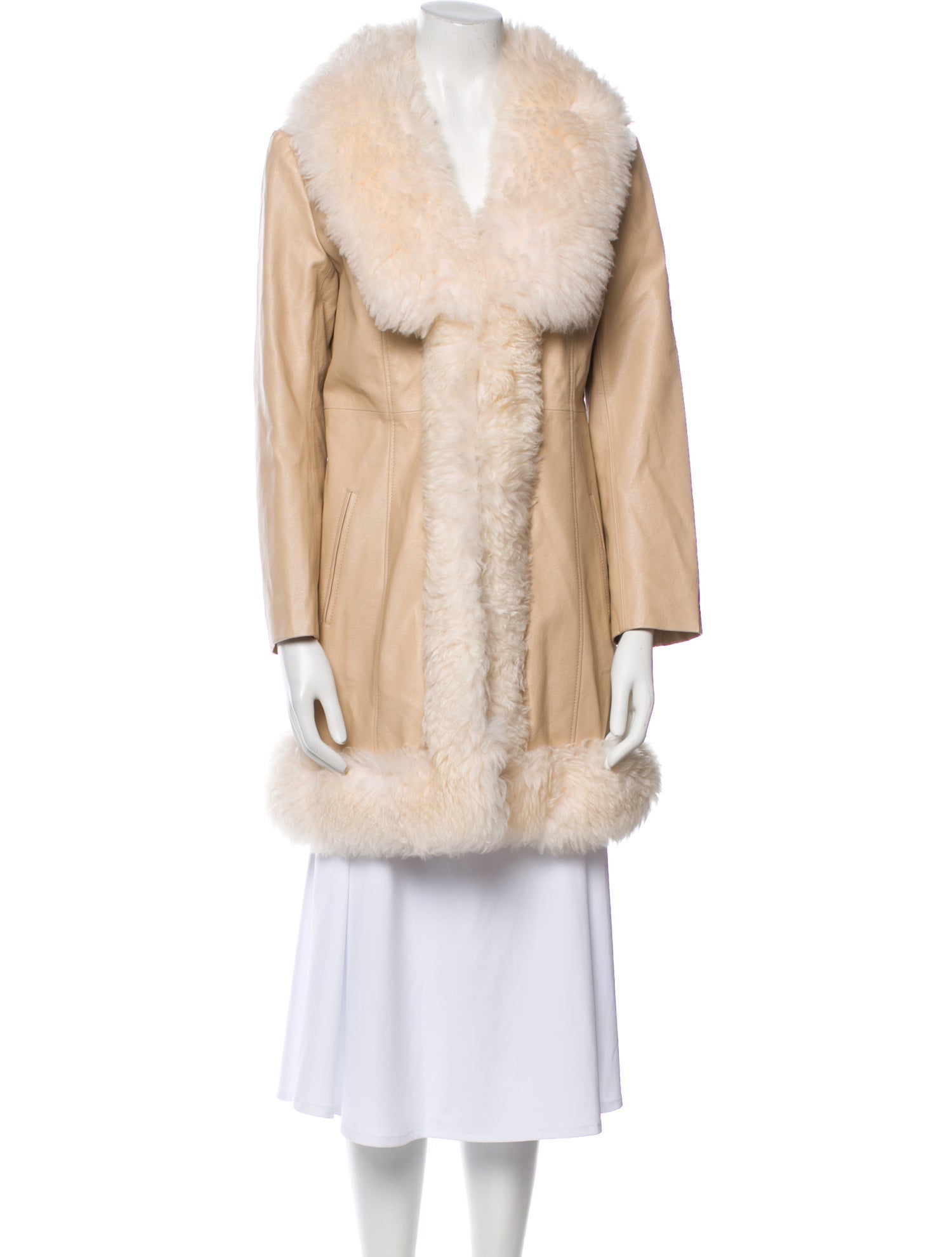 Charlotte Simone Leather Faux Fur Coat