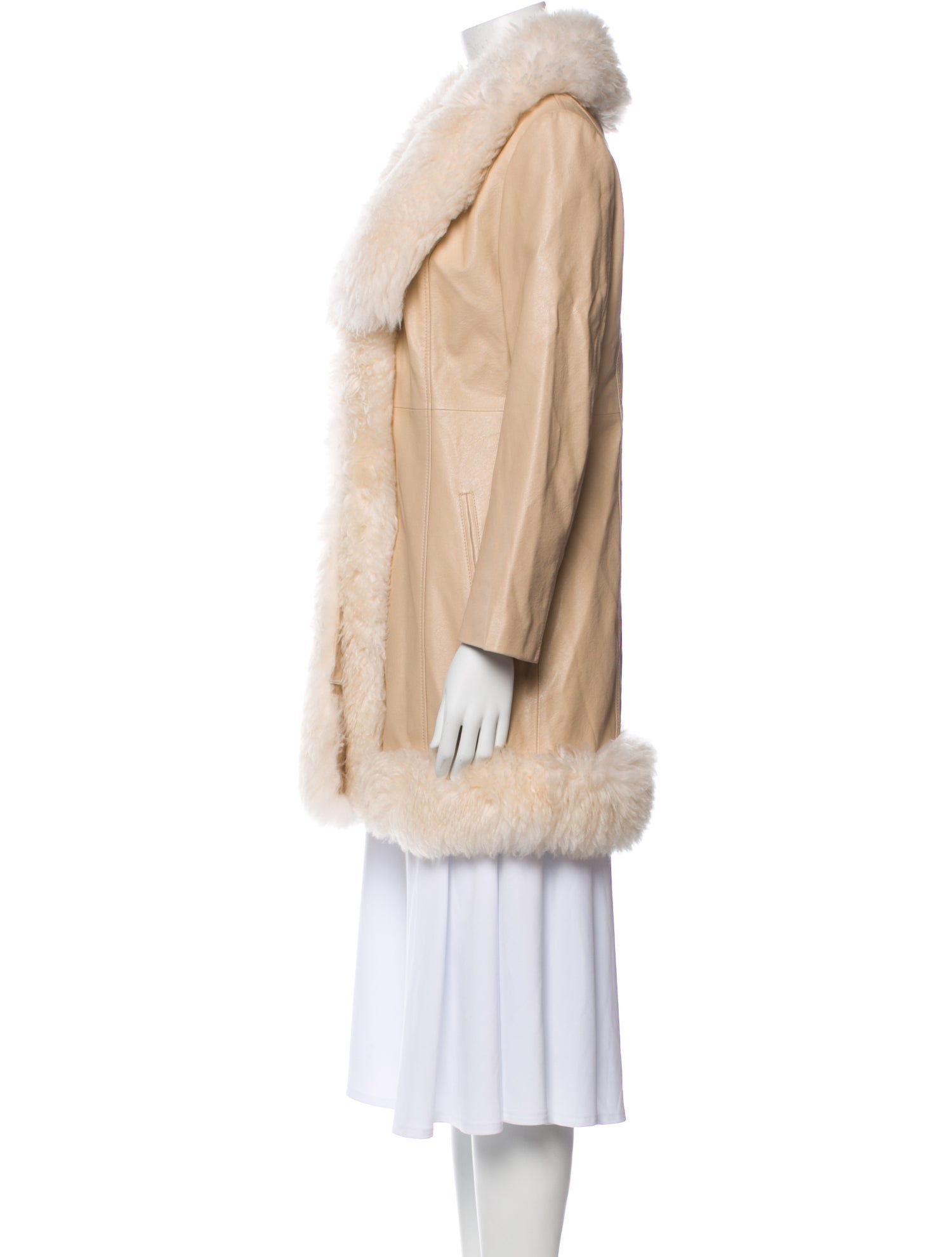 Charlotte Simone Leather Faux Fur Coat