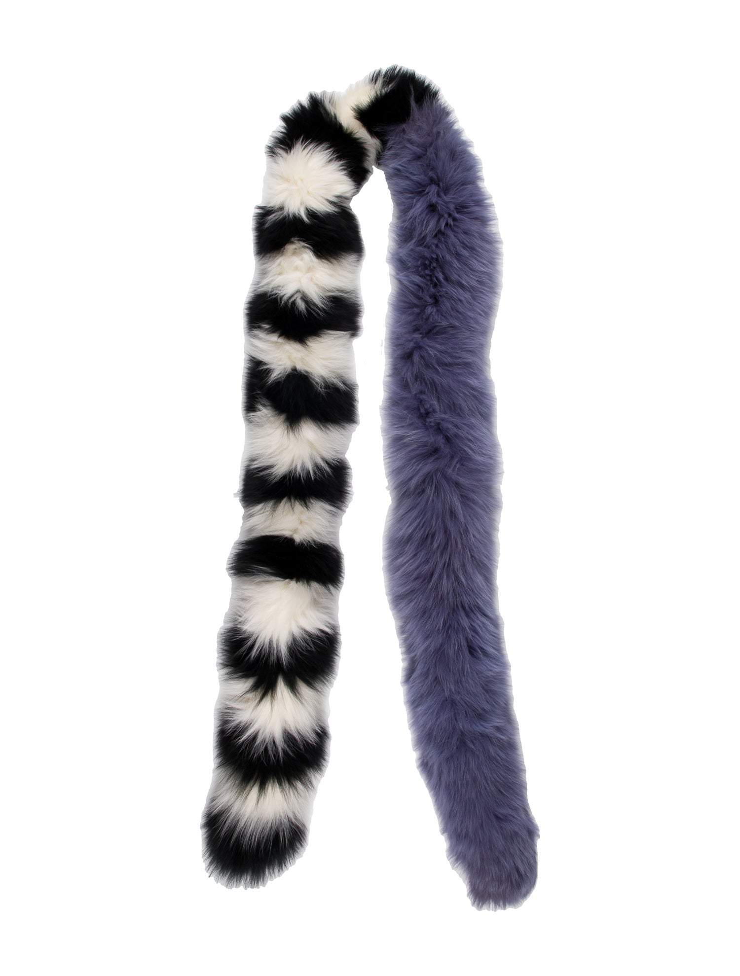 Charlotte Simone Fur Striped Scarf