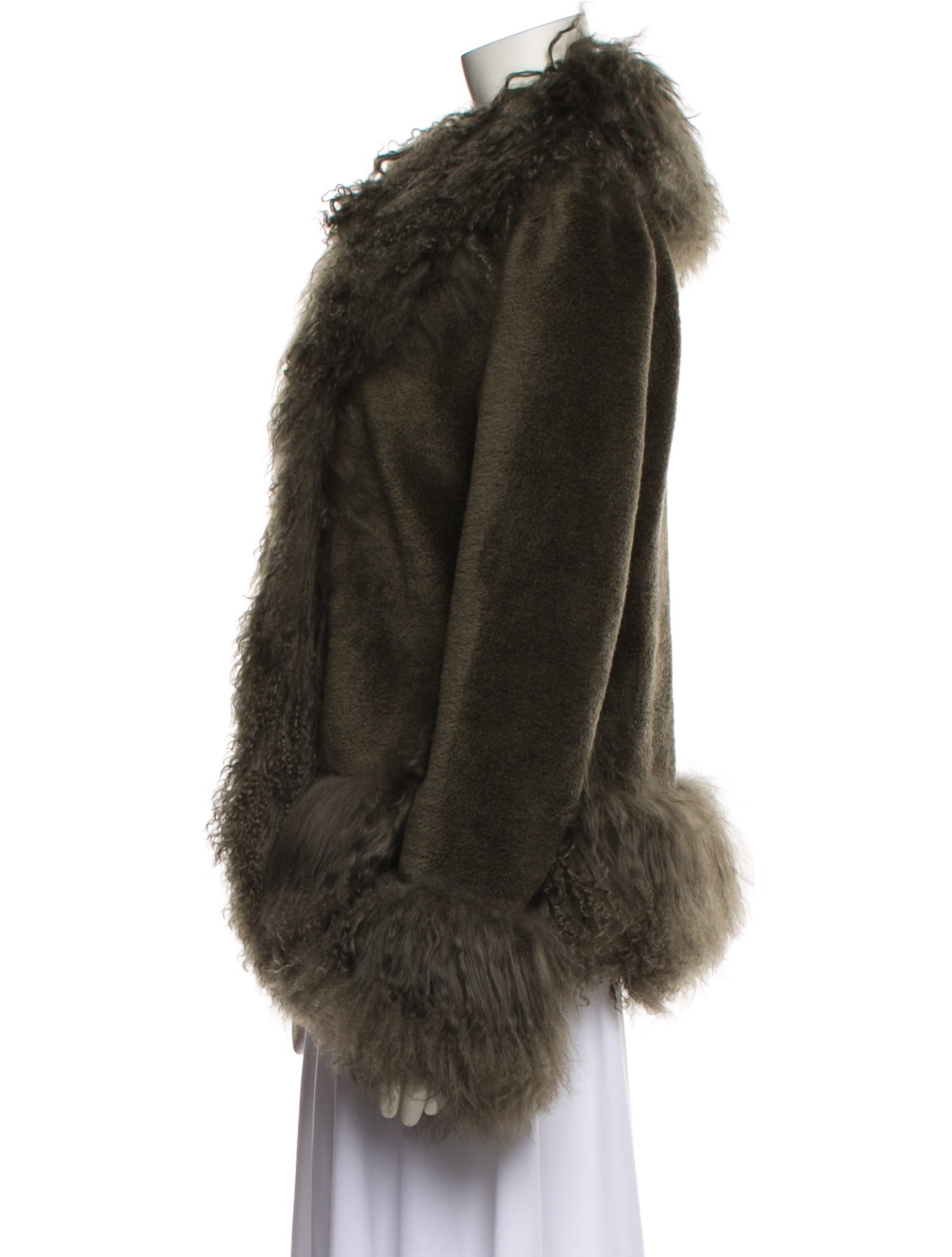 Charlotte Simone Wool Faux Fur Coat