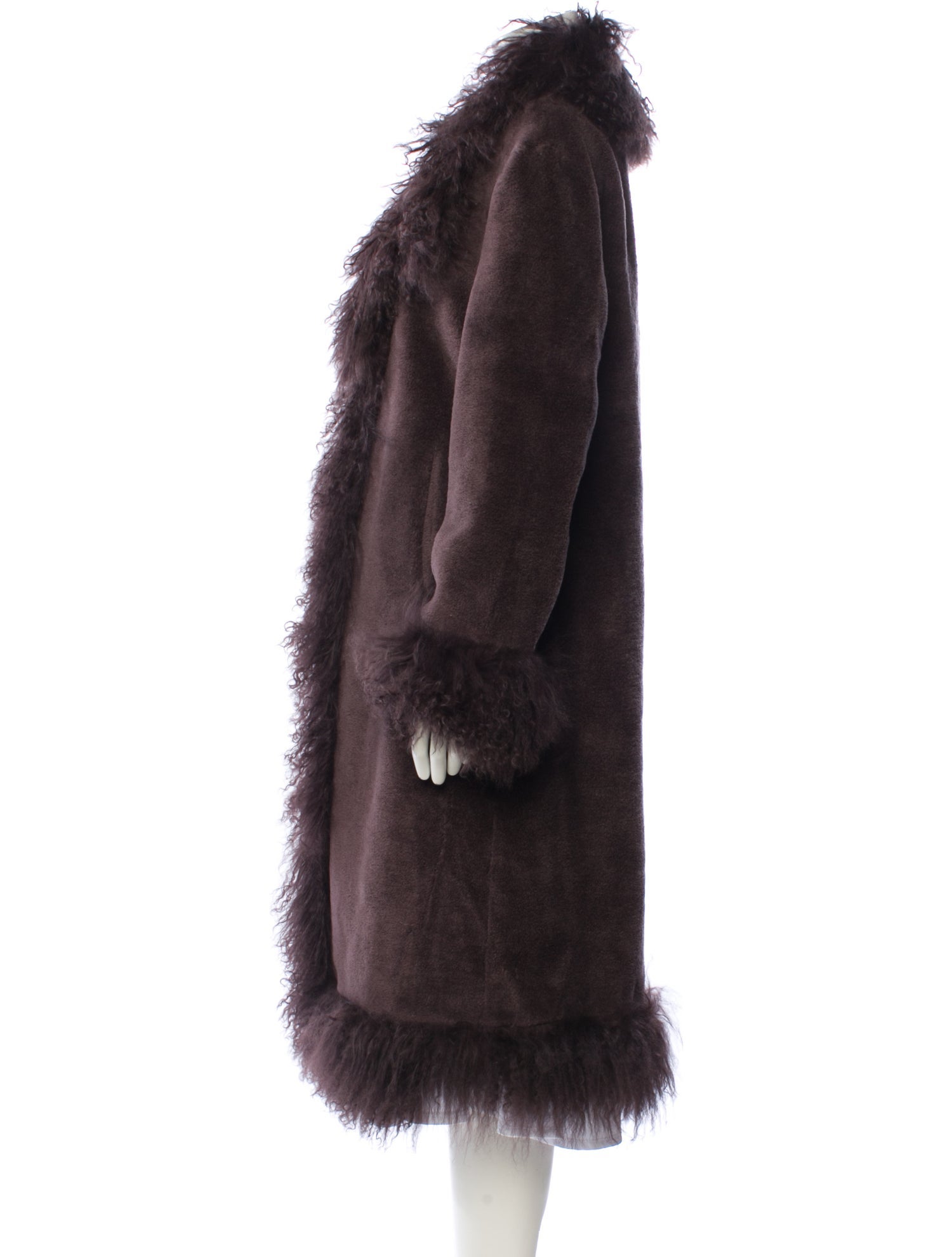 Charlotte Simone Wool Faux Fur Coat