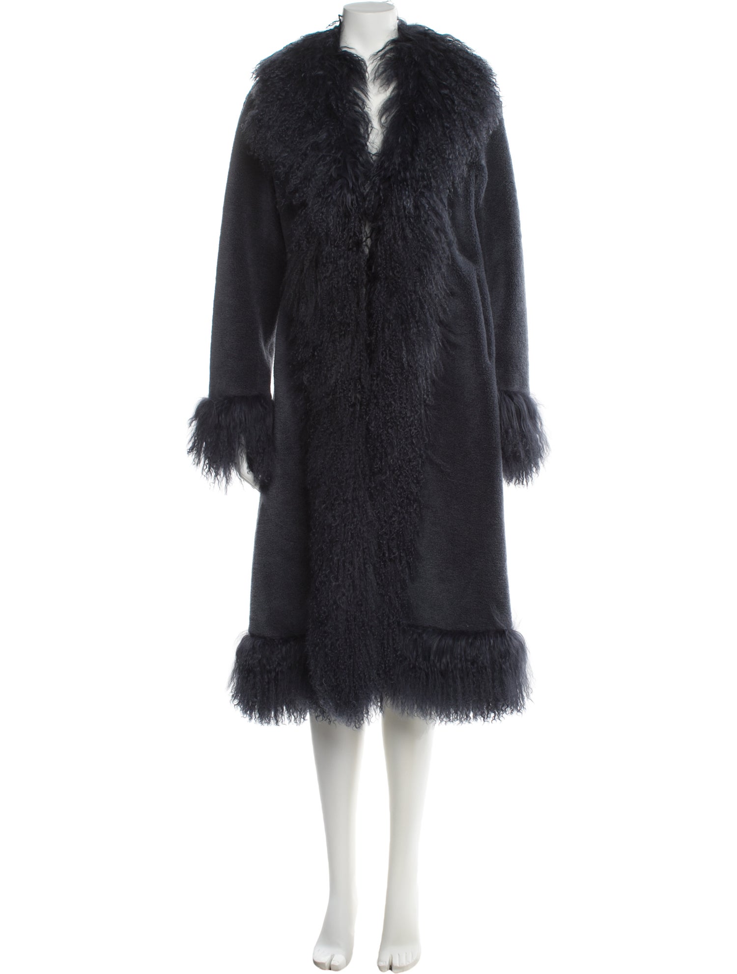 Charlotte Simone Wool Faux Fur Coat