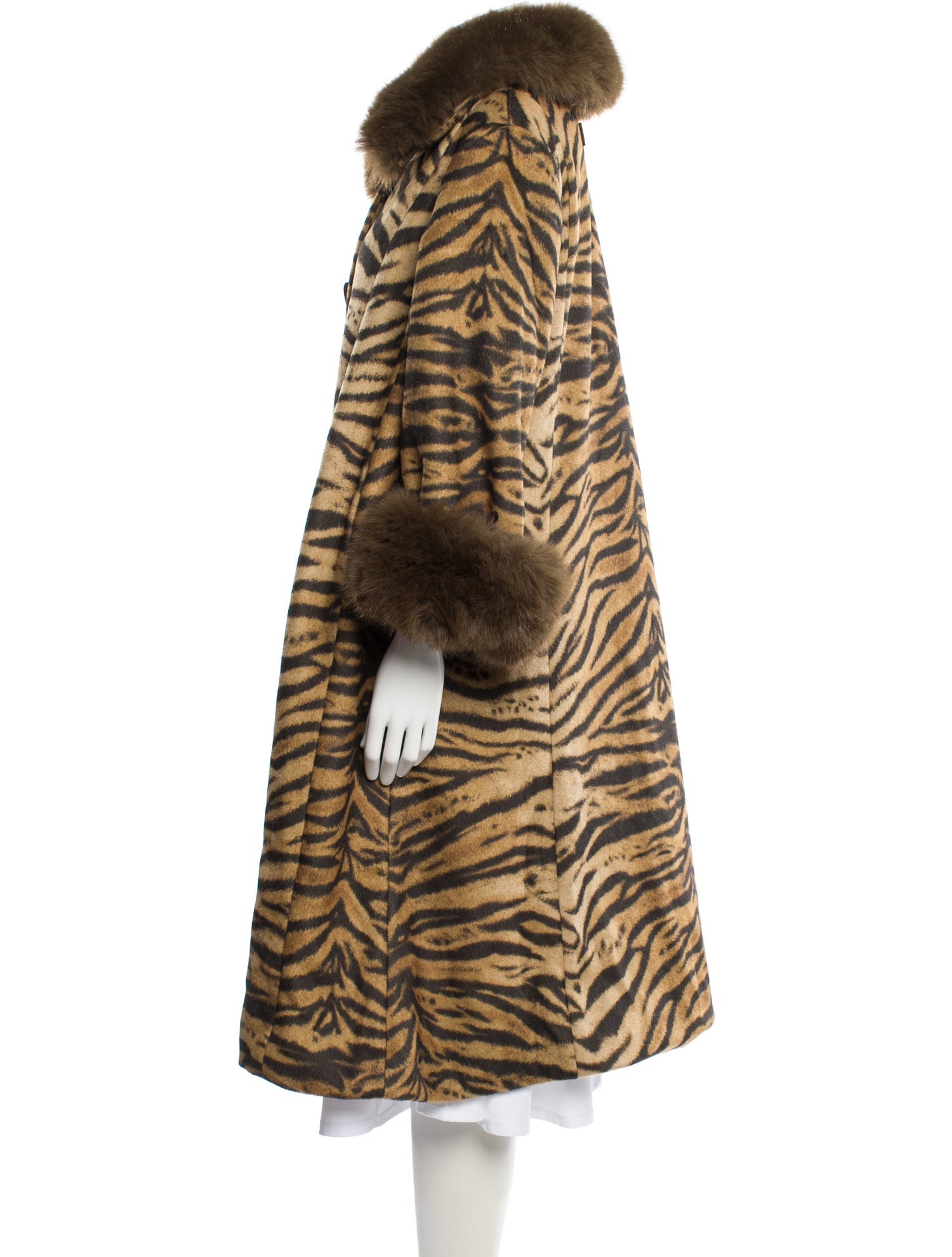 Charlotte Simone Animal Print Faux Fur Coat w/ Tags