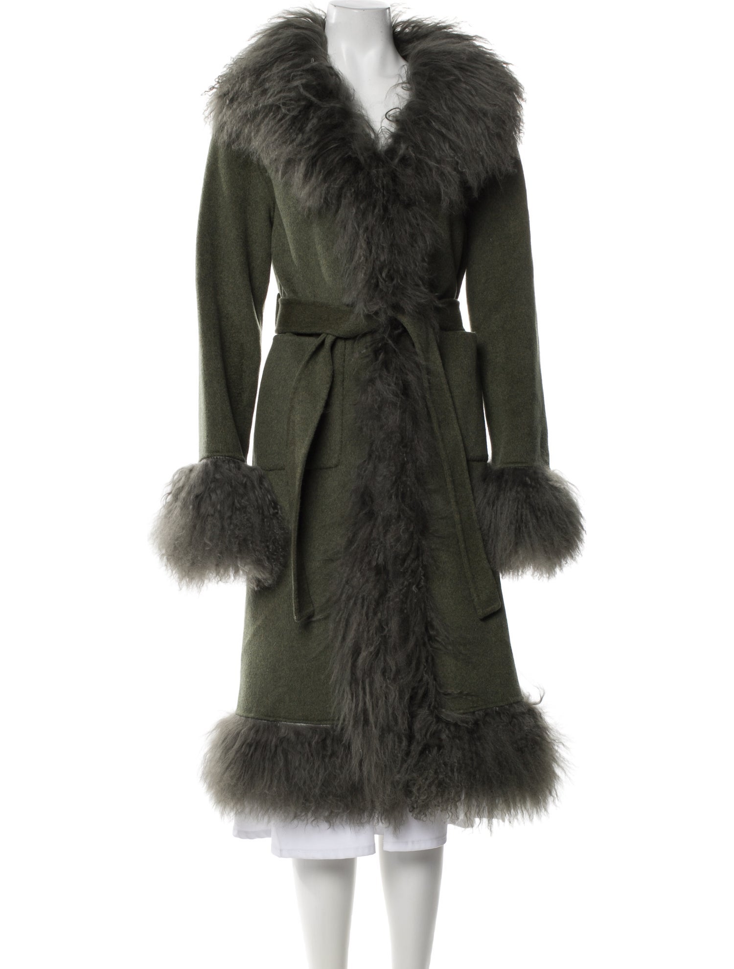 Charlotte Simone Wool Faux Fur Coat