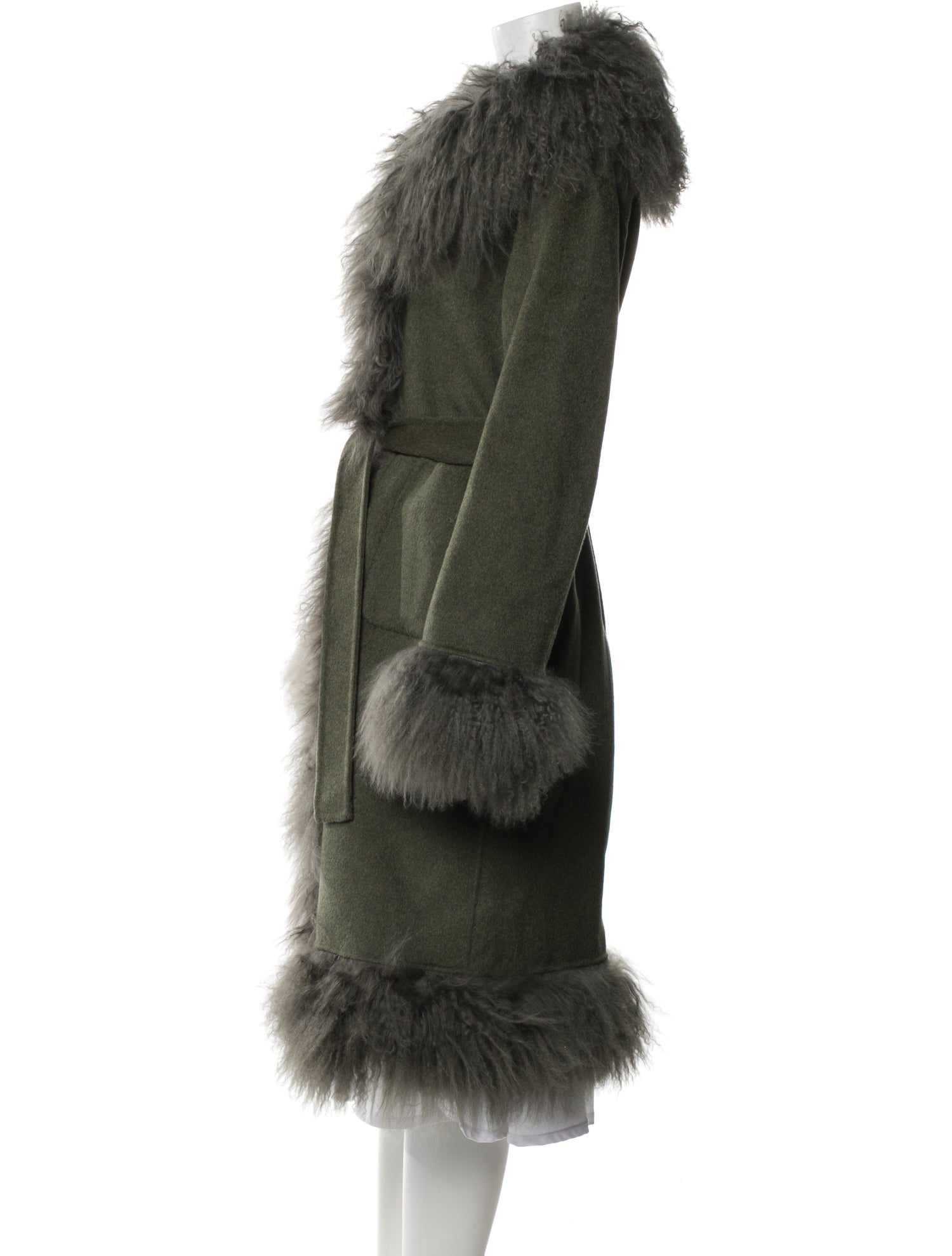 Charlotte Simone Wool Faux Fur Coat