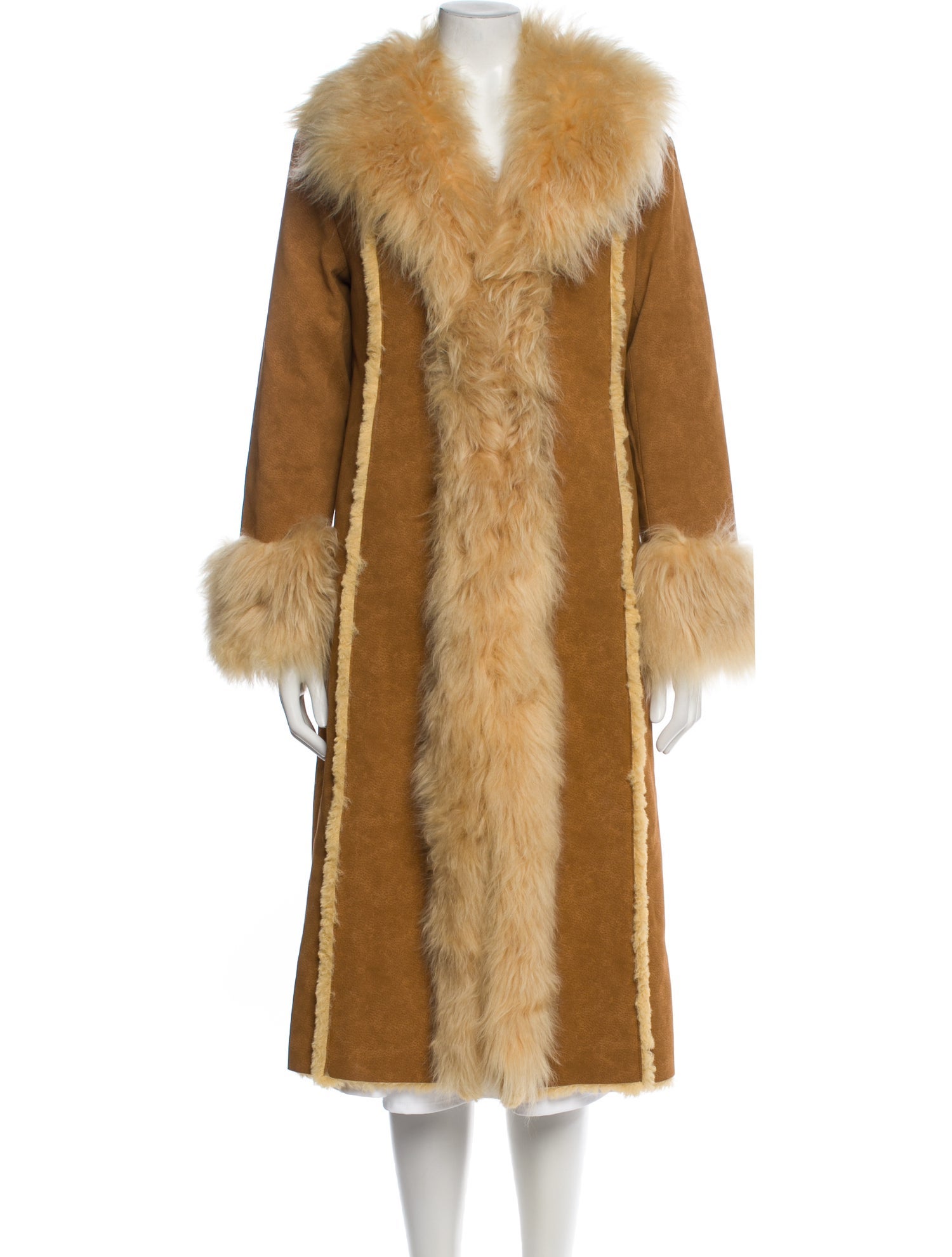 Charlotte Simone Faux Leather Faux Fur Coat