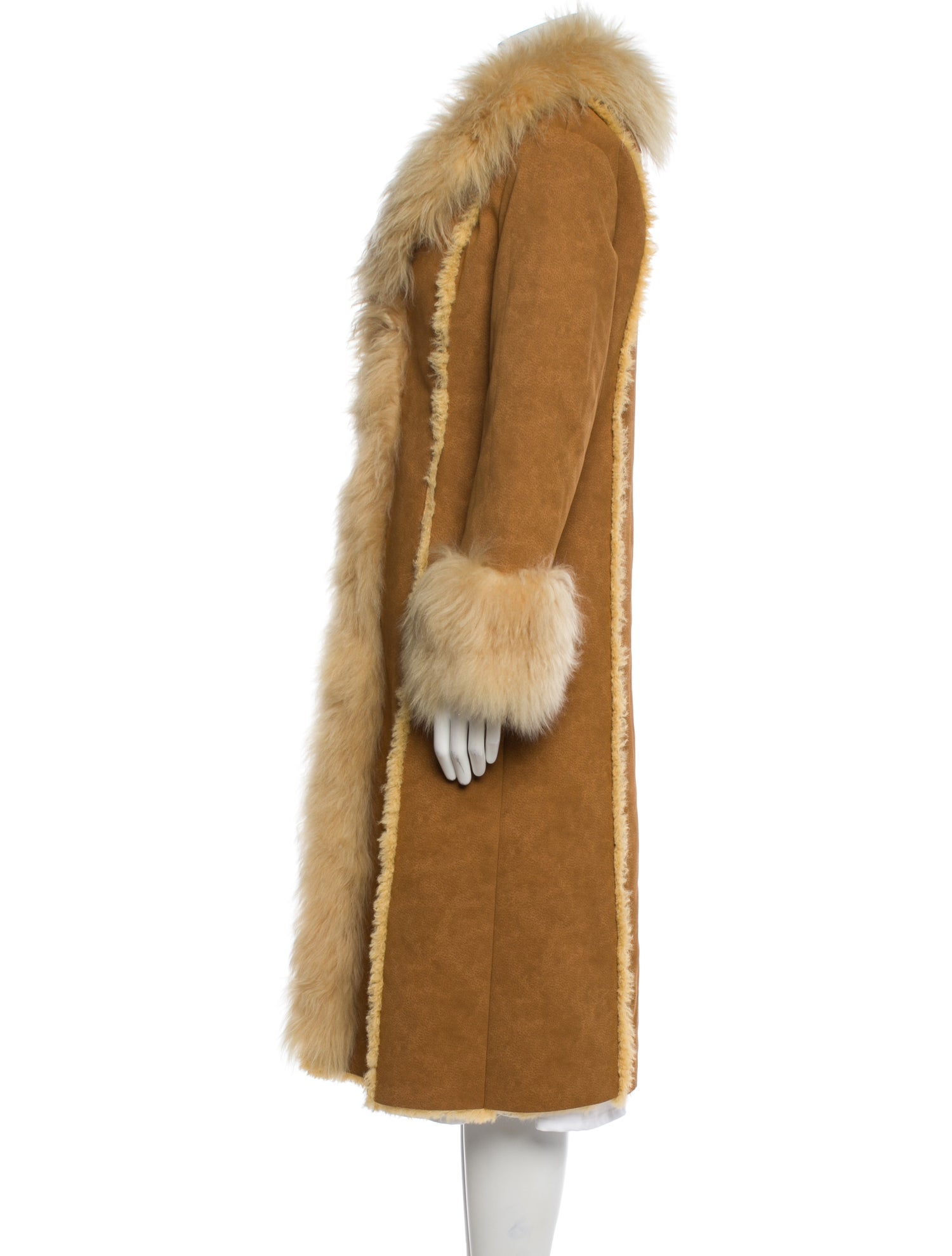 Charlotte Simone Faux Leather Faux Fur Coat