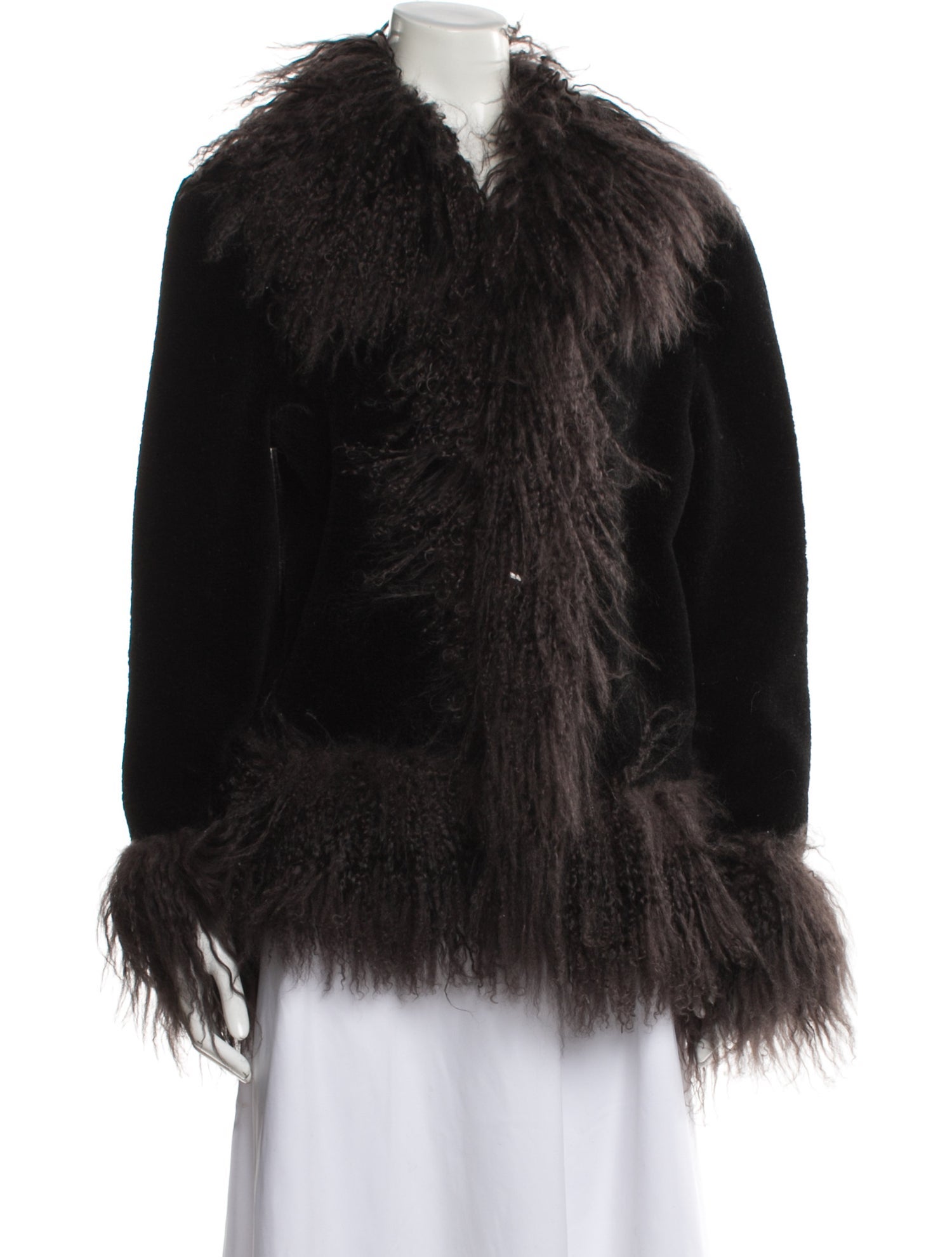 Charlotte Simone Wool Faux Fur Coat