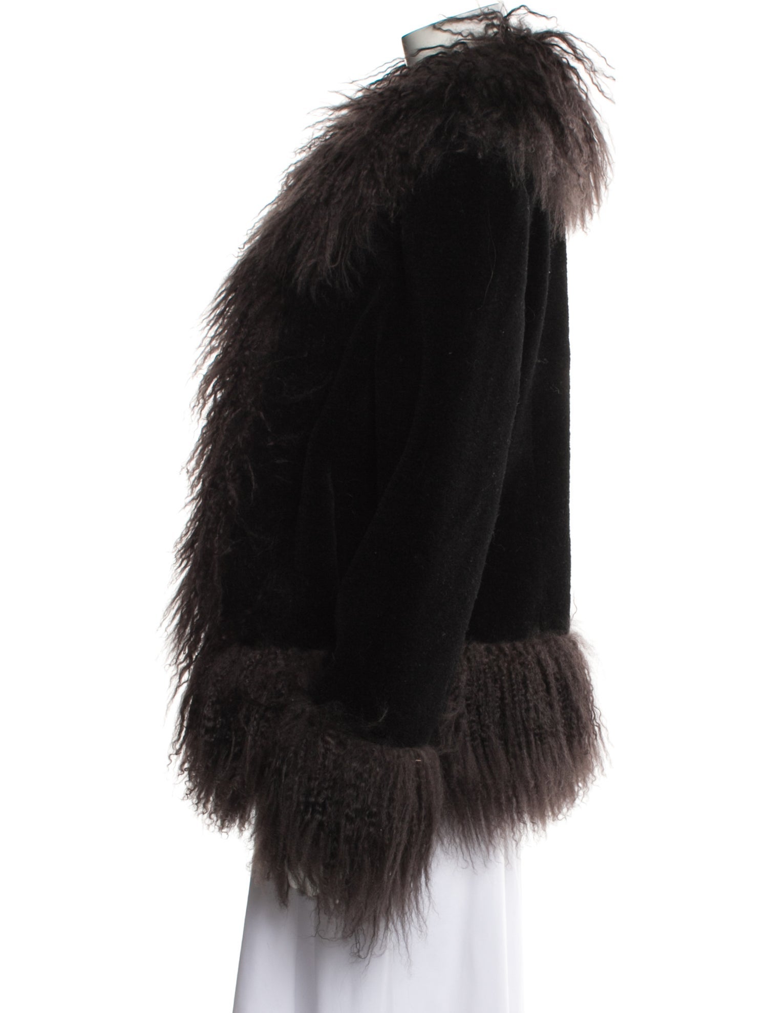 Charlotte Simone Wool Faux Fur Coat