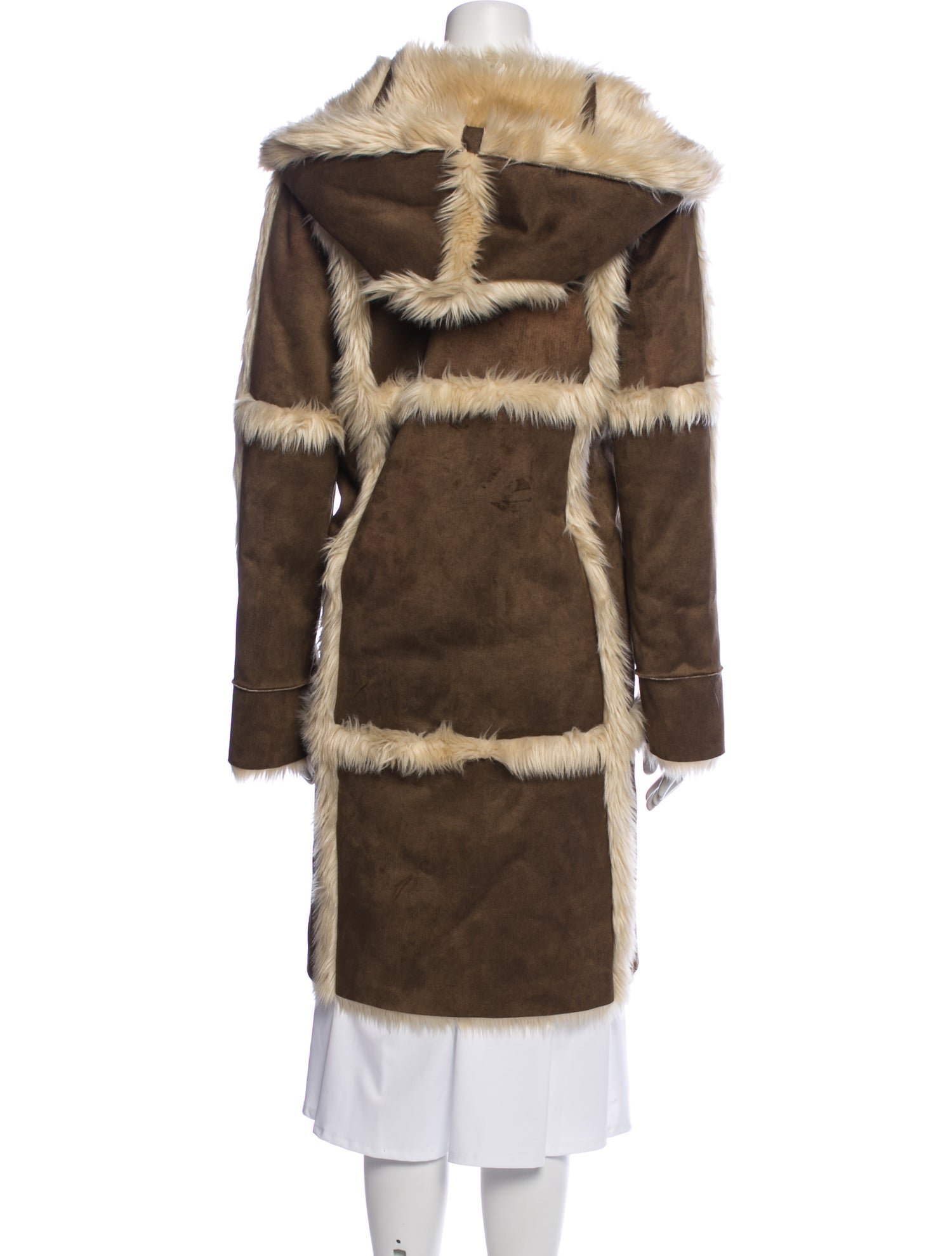 Charlotte Simone Suede Faux Fur Coat - Brown Coats, Clothing