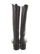 Black Suede Studio Embossed Leather Riding Boots