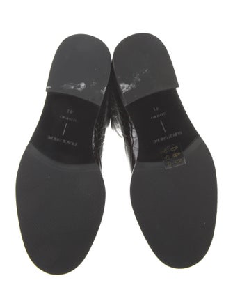 Black Suede Studio Embossed Leather Riding Boots