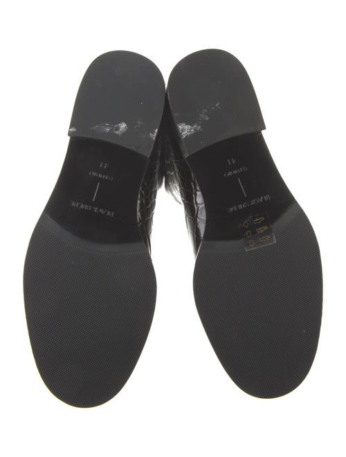 Black Suede Studio Embossed Leather Riding Boots