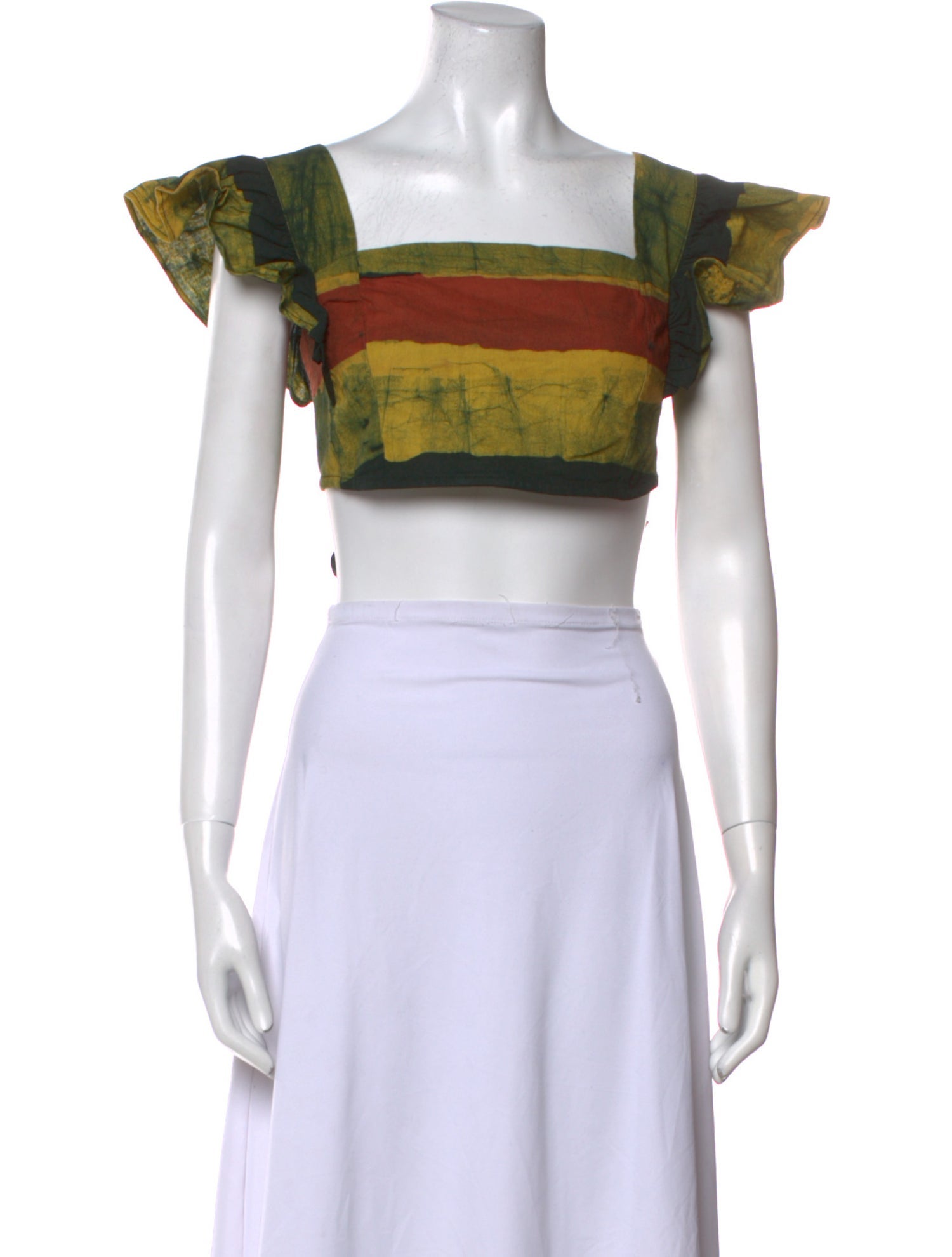 Studio 189 Striped Square Neckline Crop Top