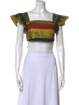 Studio 189 Striped Square Neckline Crop Top