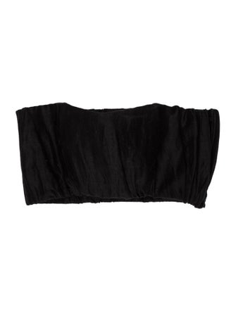 SIR The Label Linen Strapless Crop Top