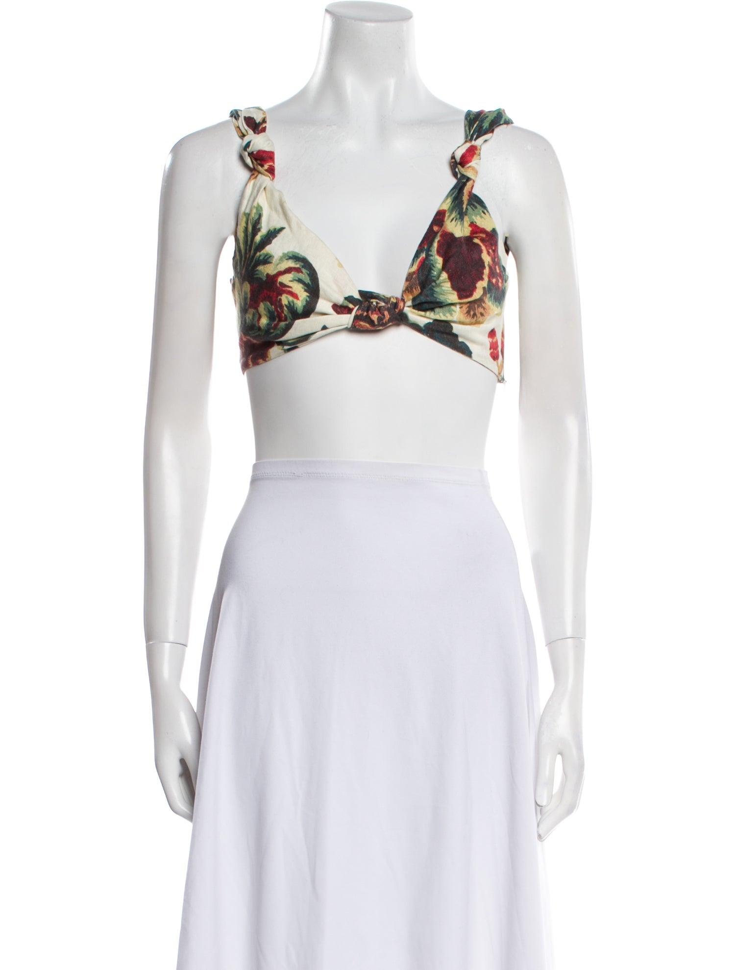 SIR The Label Linen Floral Print Crop Top