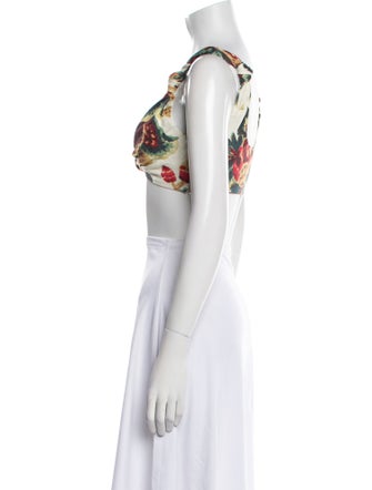 SIR The Label Linen Floral Print Crop Top