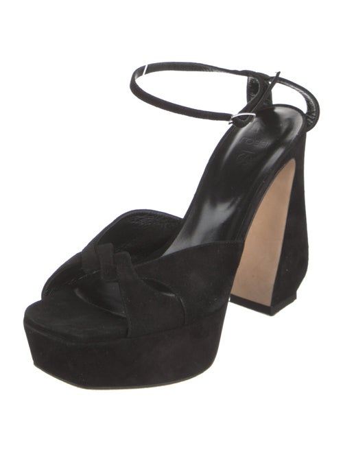 Si Rossi Suede Cutout Accent Sandals