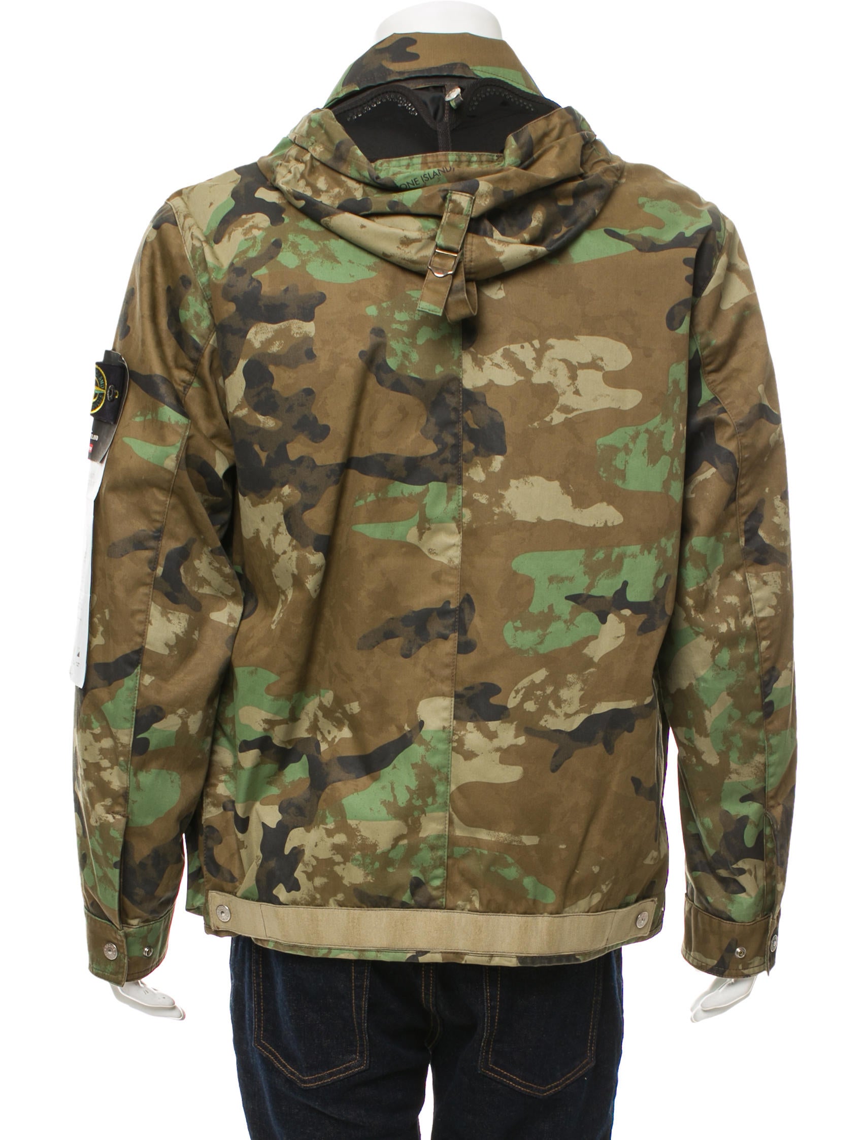 STONE  × SUPREME Raso Gommato (XL) Stone Island x Supreme Raso Gommato Nero Camouflage Jacket w/ Tags