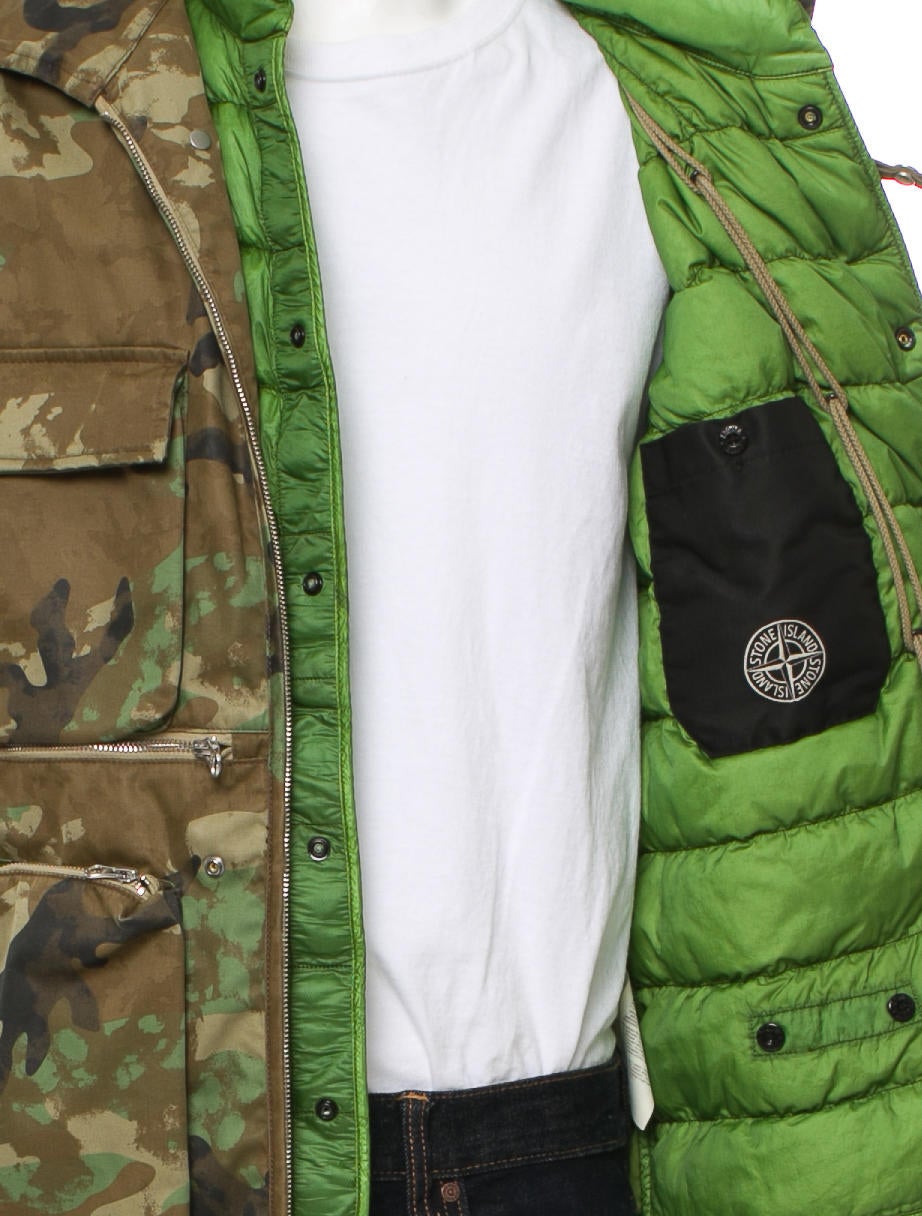 Stone Island x Supreme Raso Gommato Nero Camouflage Jacket w/ Tags