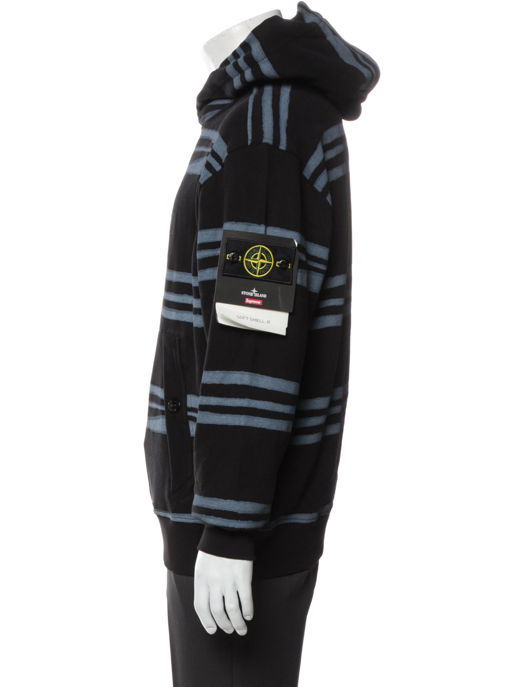 Stone Island x Supreme 2020 Warp Stripe Hoodie w/ Tags
