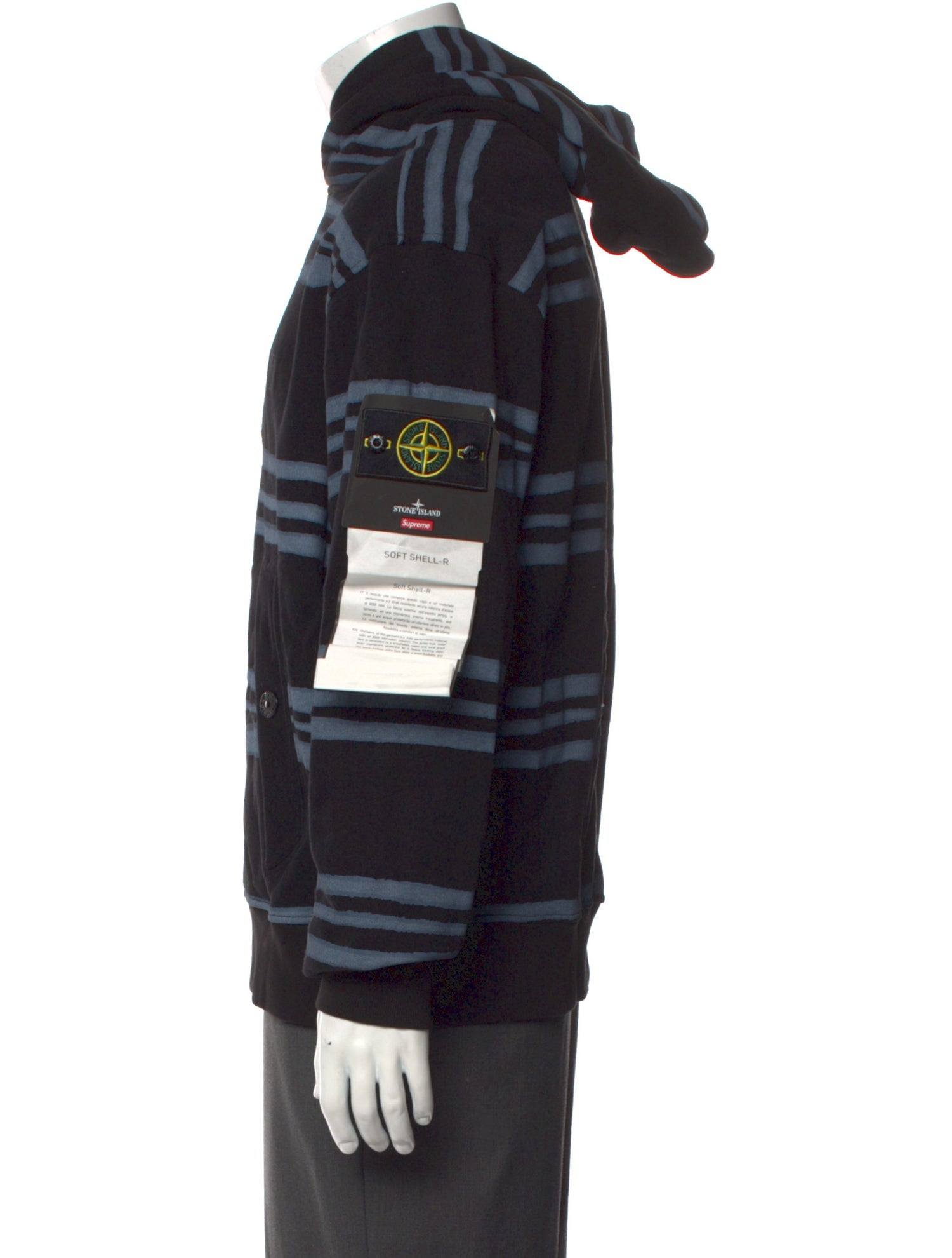 Stone Island x Supreme 2020 Warp Stripe Hoodie w/ Tags