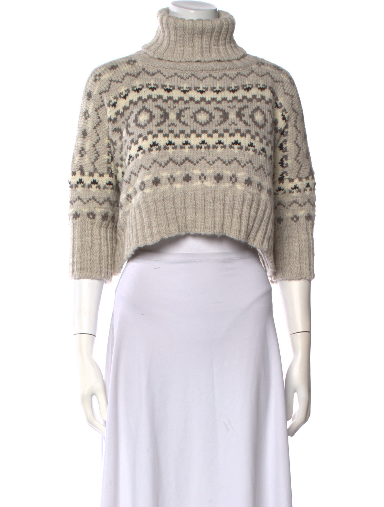Saks Jandel Merino Wool Patterned Sweater
