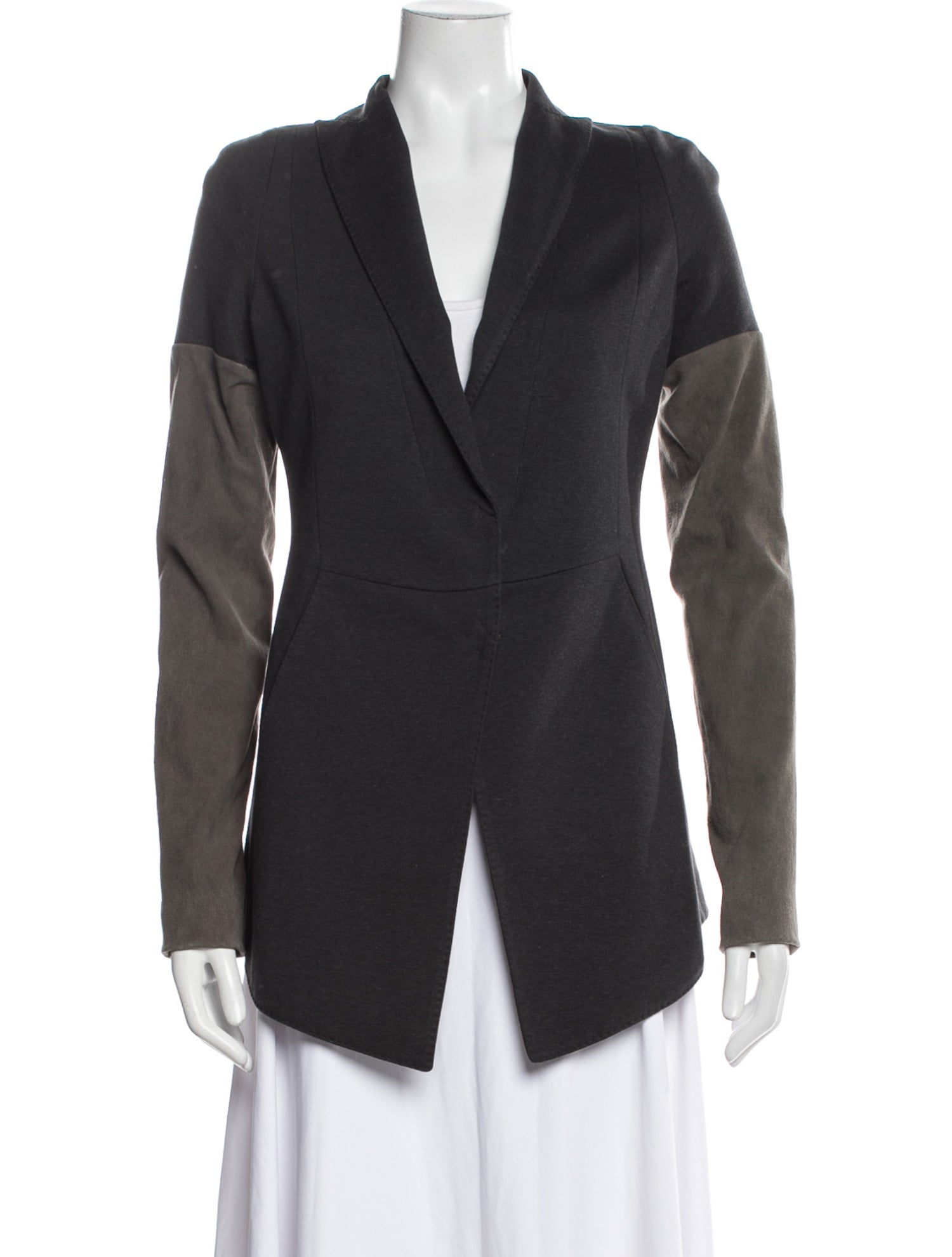 Saks Jandel Silk Colorblock Pattern Blazer