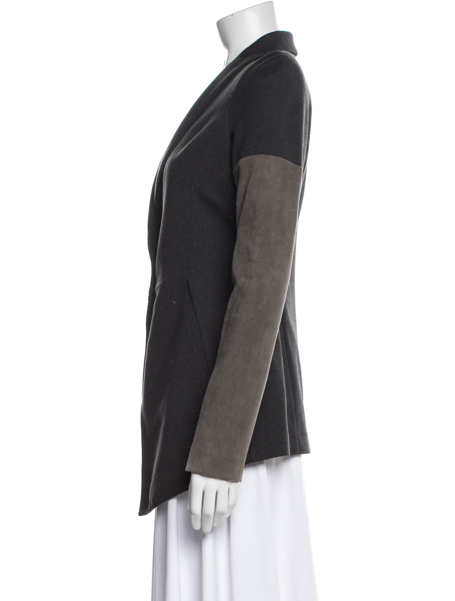 Saks Jandel Silk Colorblock Pattern Blazer