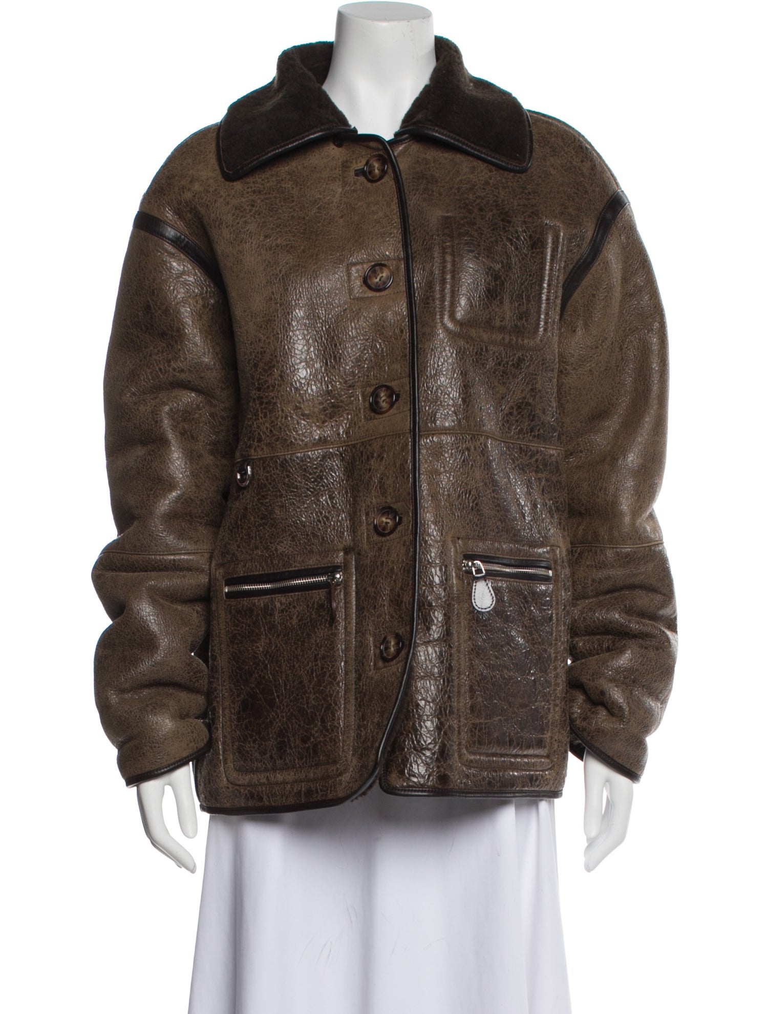 Saks Jandel Shearling Fur Jacket
