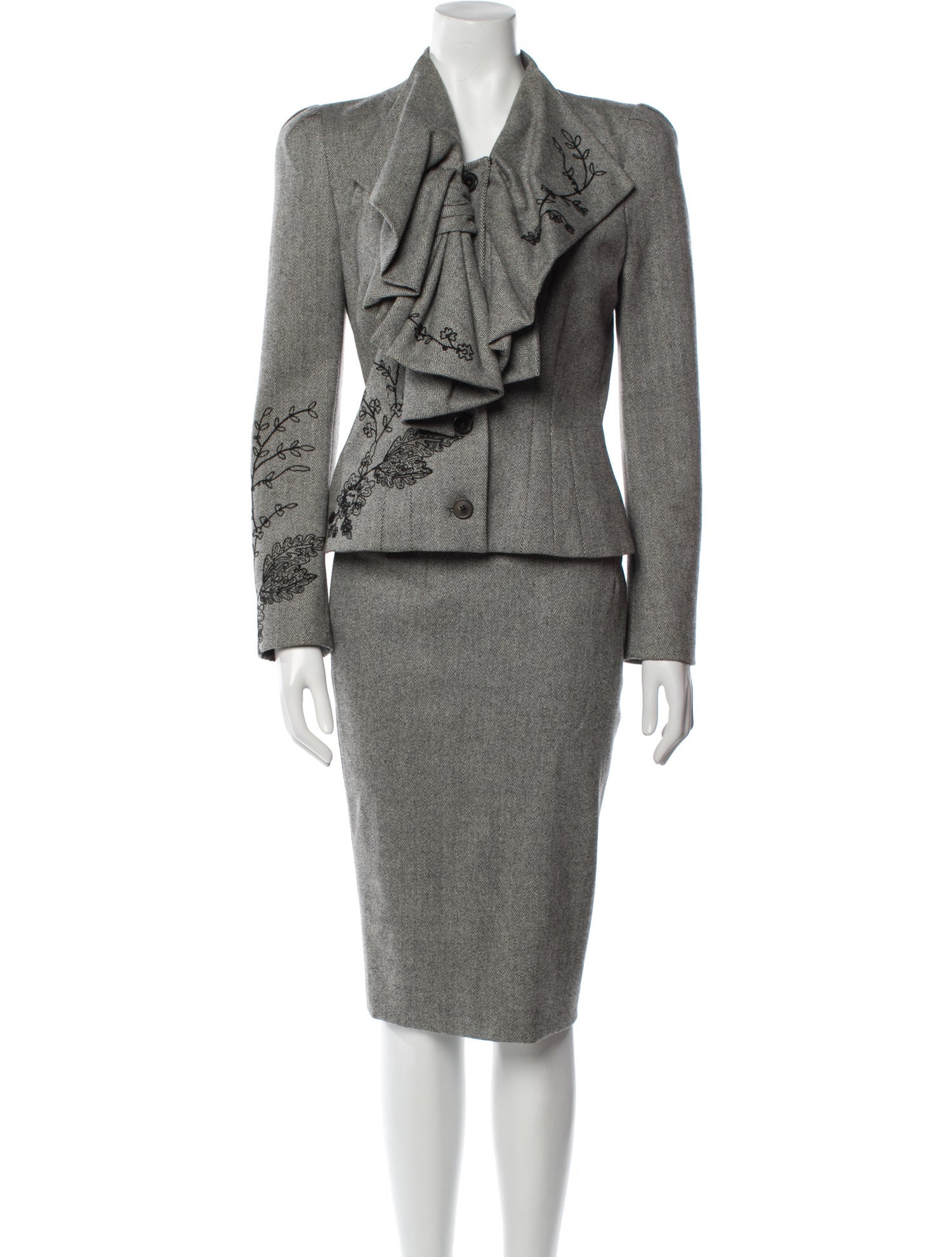 Saks Jandel Wool Skirt Suit