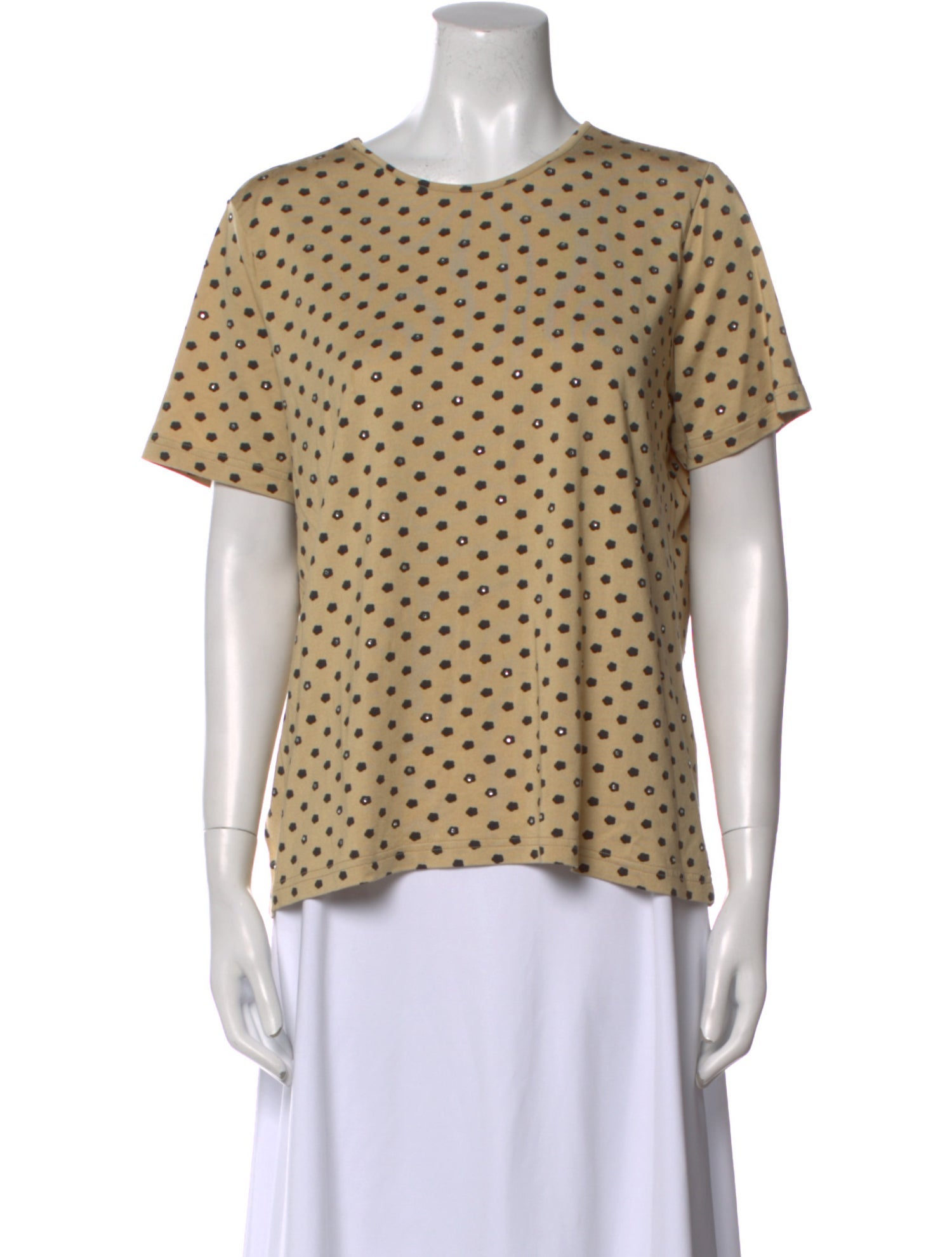 Saks Jandel Silk Polka Dot Print T-Shirt