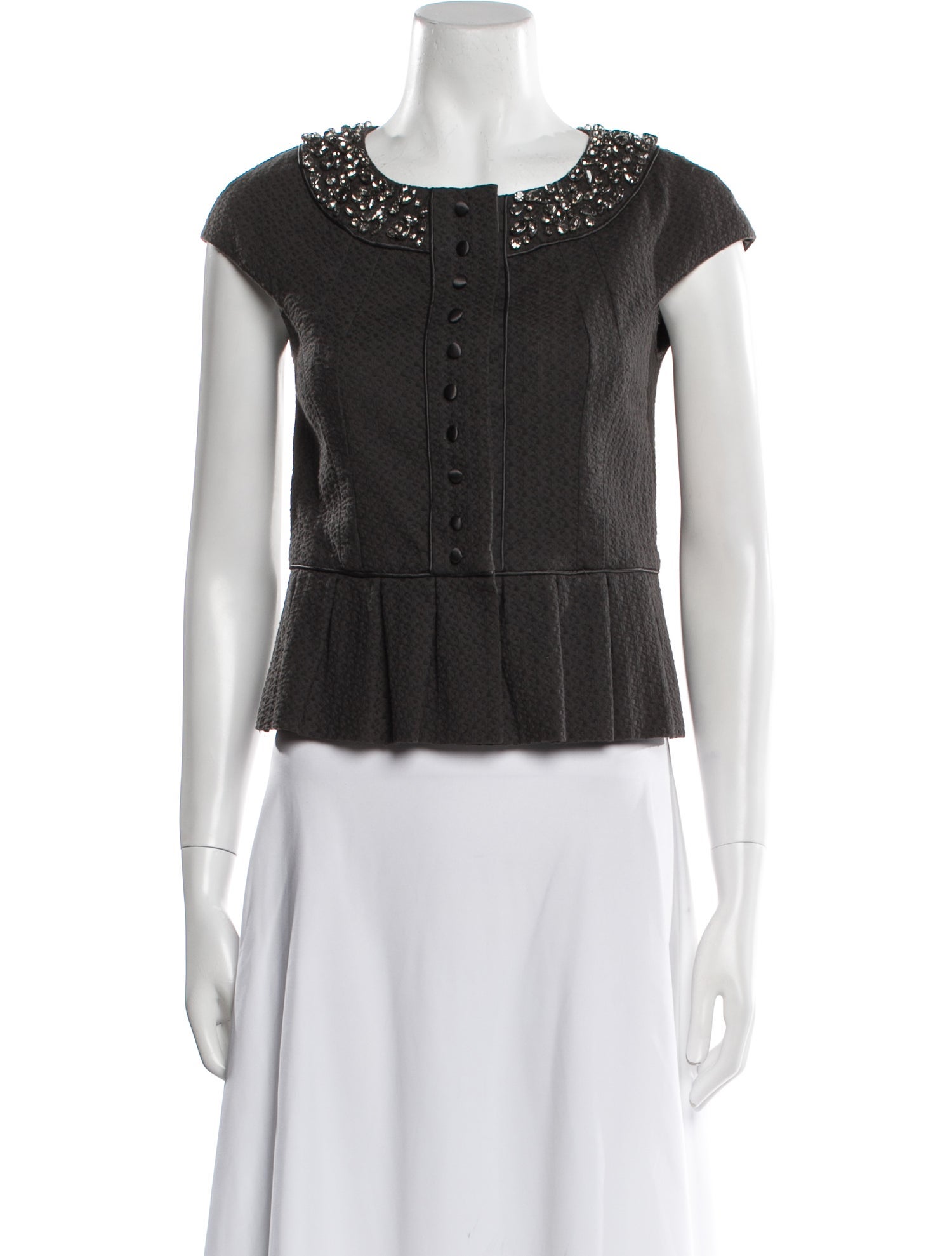 Saks Jandel Crew Neck Short Sleeve Crop Top