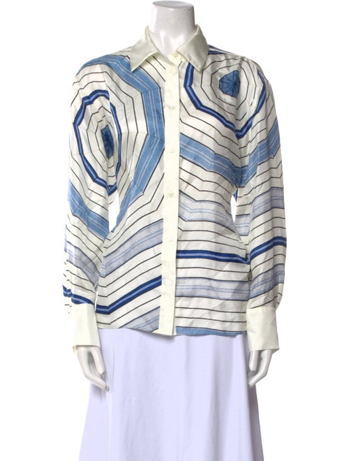 Sandro x Louise Bourgeois Printed Long Sleeve Button-Up Top