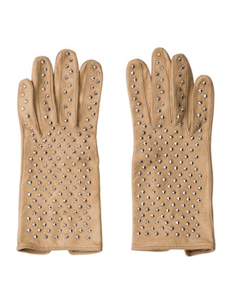 Seymoure Leather Gloves With Studded Accents
