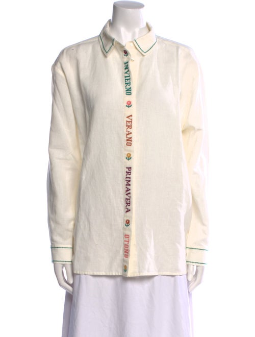 Sezane x Lucia Vergara Long Sleeve Button-Up Top